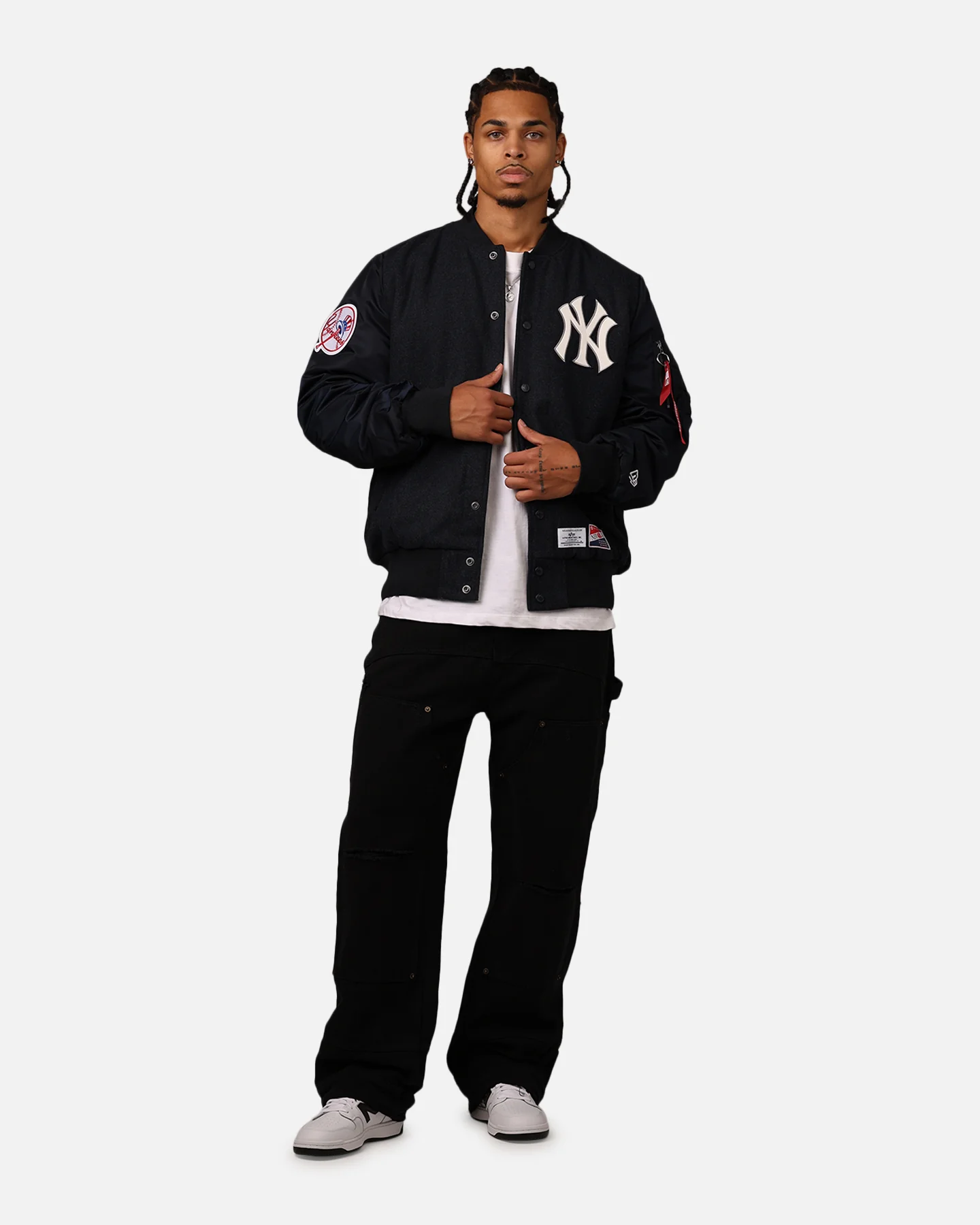 New Era New York Yankees Alpha Industries MA-1 Wool Varsity Jacket Navy - Image 3