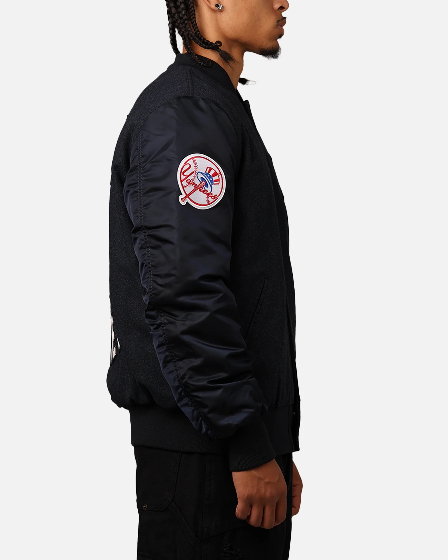 New Era New York Yankees Alpha Industries MA-1 Wool Varsity Jacket Navy - Image 4