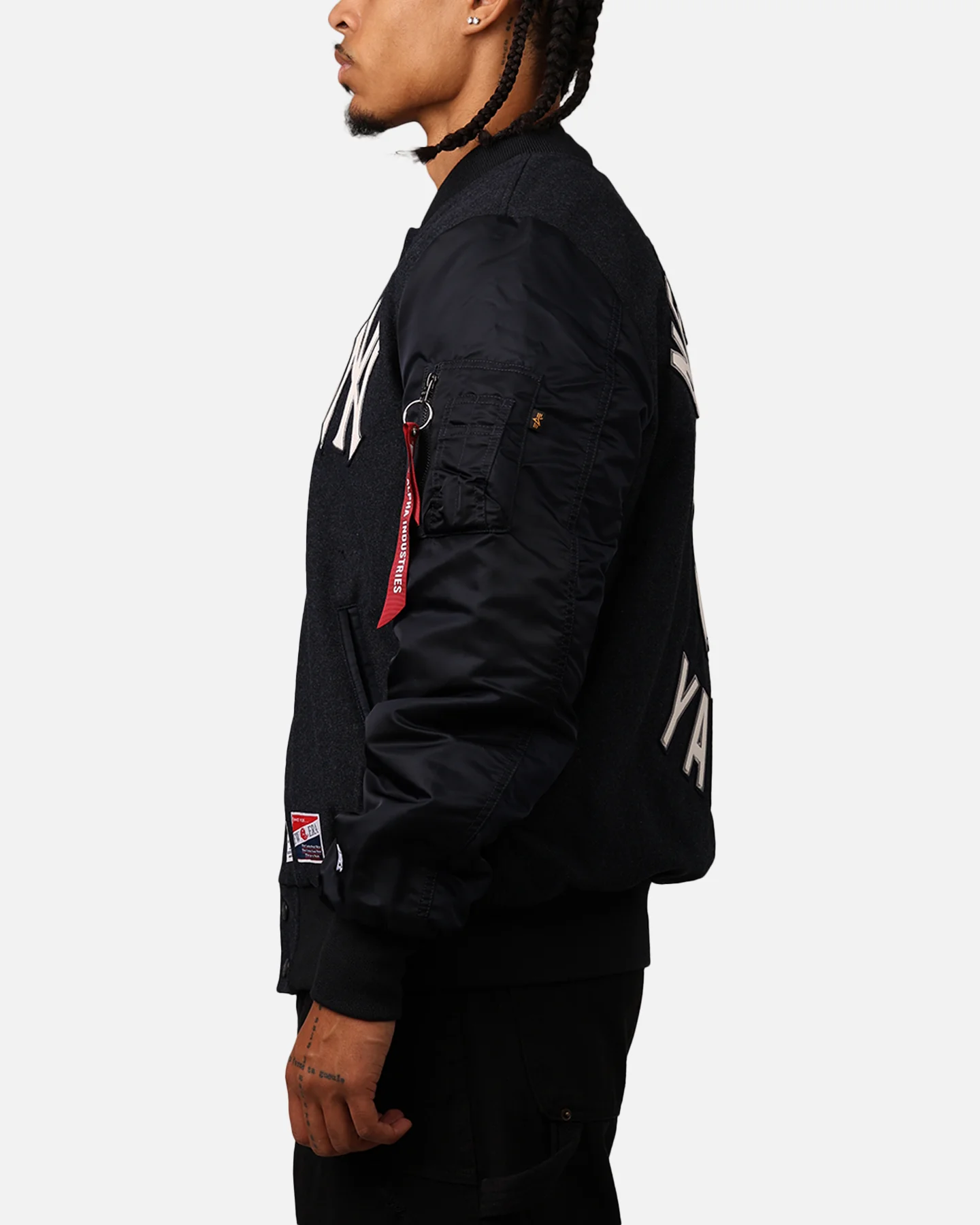 New Era New York Yankees Alpha Industries MA-1 Wool Varsity Jacket Navy - Image 5