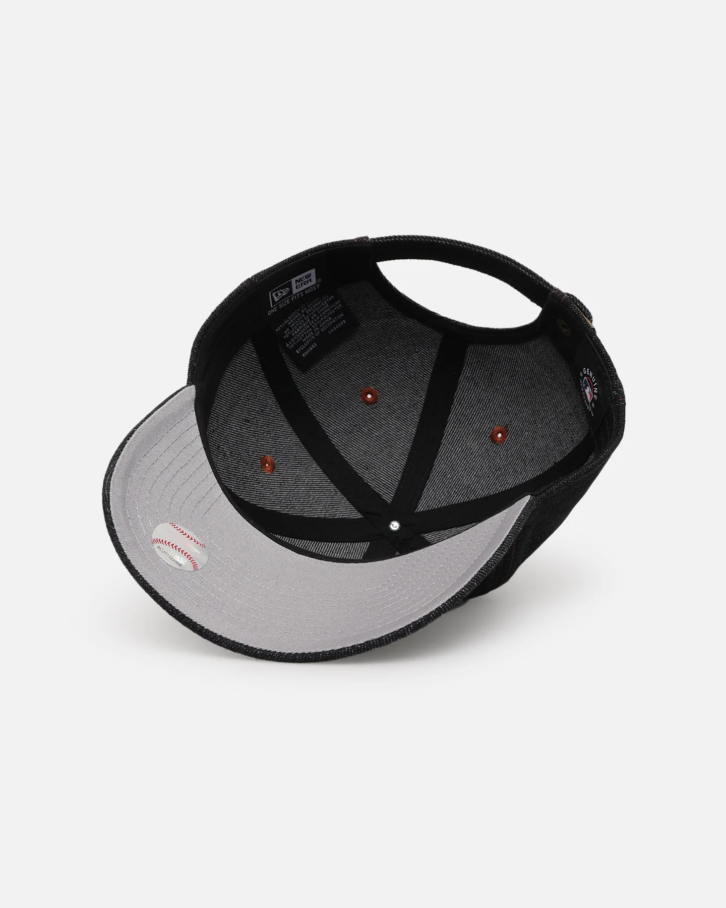 New Era New York Yankees "Black Denim" Classic Casual Strapback Black Denim/Rust Contrast - Image 8