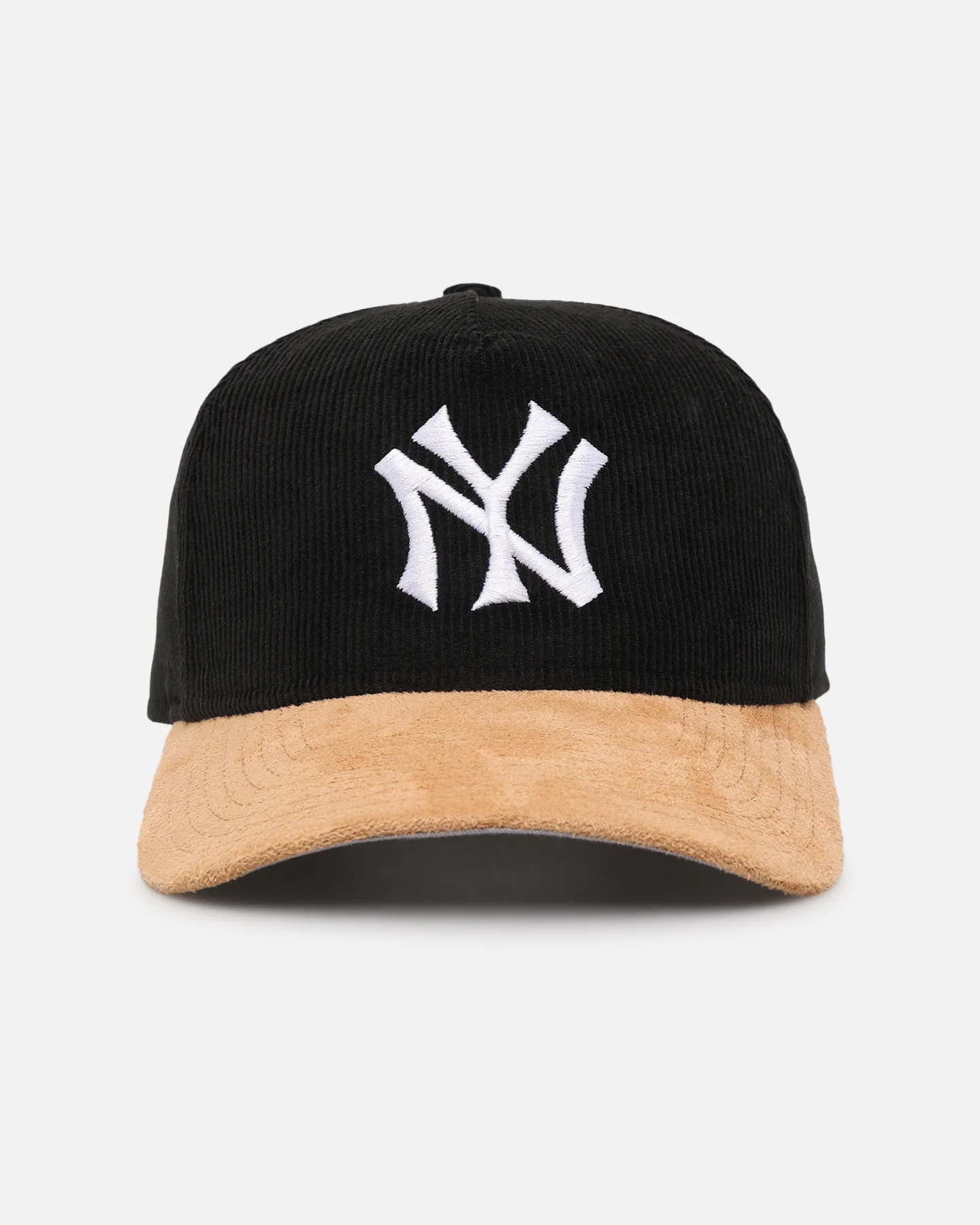 New Era New York Yankees 'Corduroy Suede' Pre-Curved Golfer Snapback Washed Black