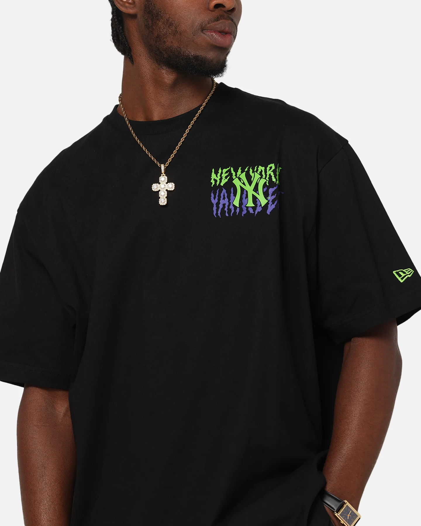 New Era New York Yankees Drip T-Shirt Black - Image 8