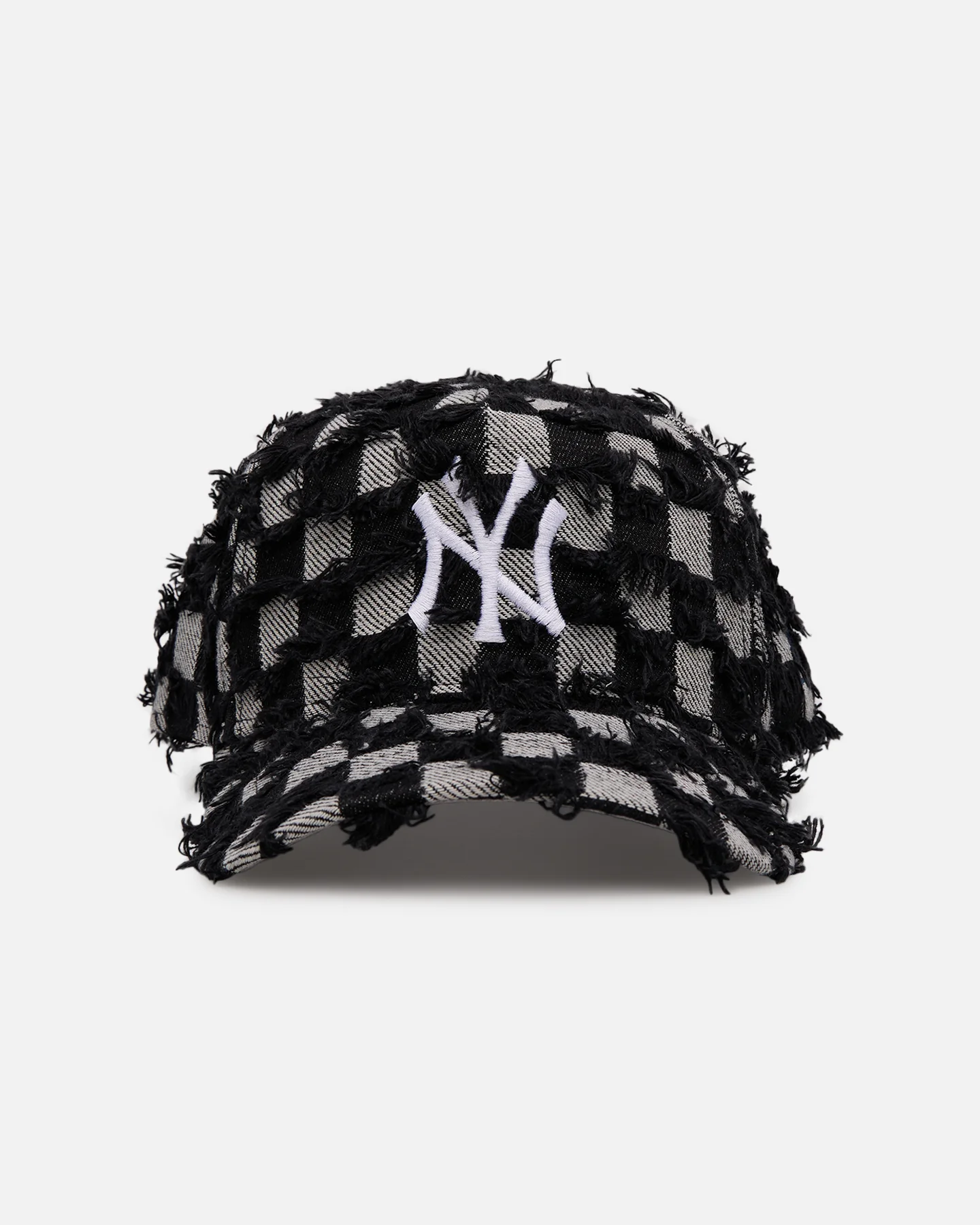New Era New York Yankees 'Frayed Checkerboard' 9FORTY A-Frame Snapback Black/Grey