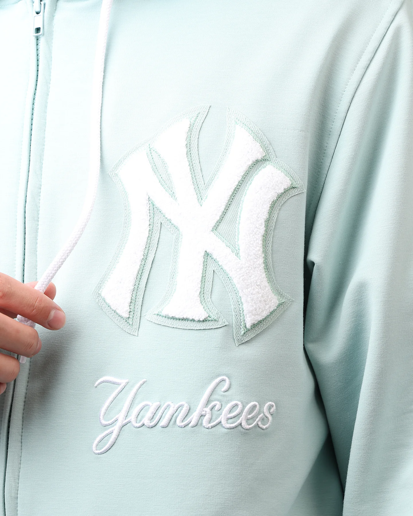 New Era New York Yankees 'Logo Select Mint' Full Zip Hoodie Mint/White - Image 5