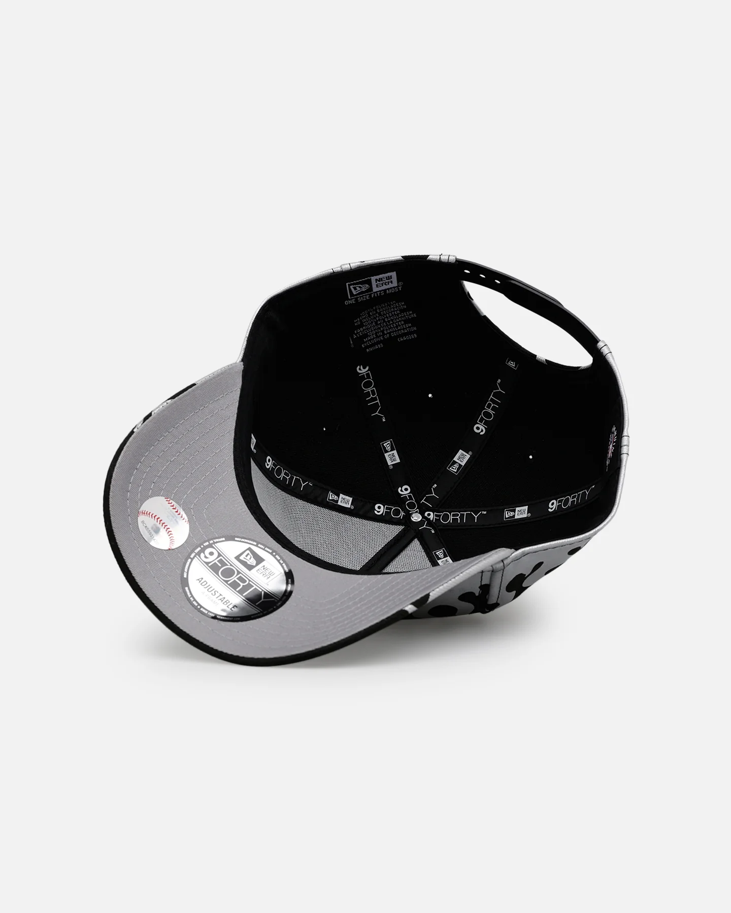 New Era New York Yankees 'Metallic Flames' 9FORTY A-Frame Snapback Black/Silver - Image 6