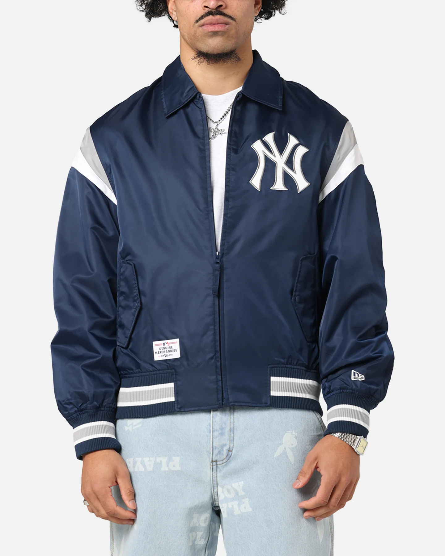 New Era New York Yankees MLB Retro Stadium Jacket Navy - Image 2