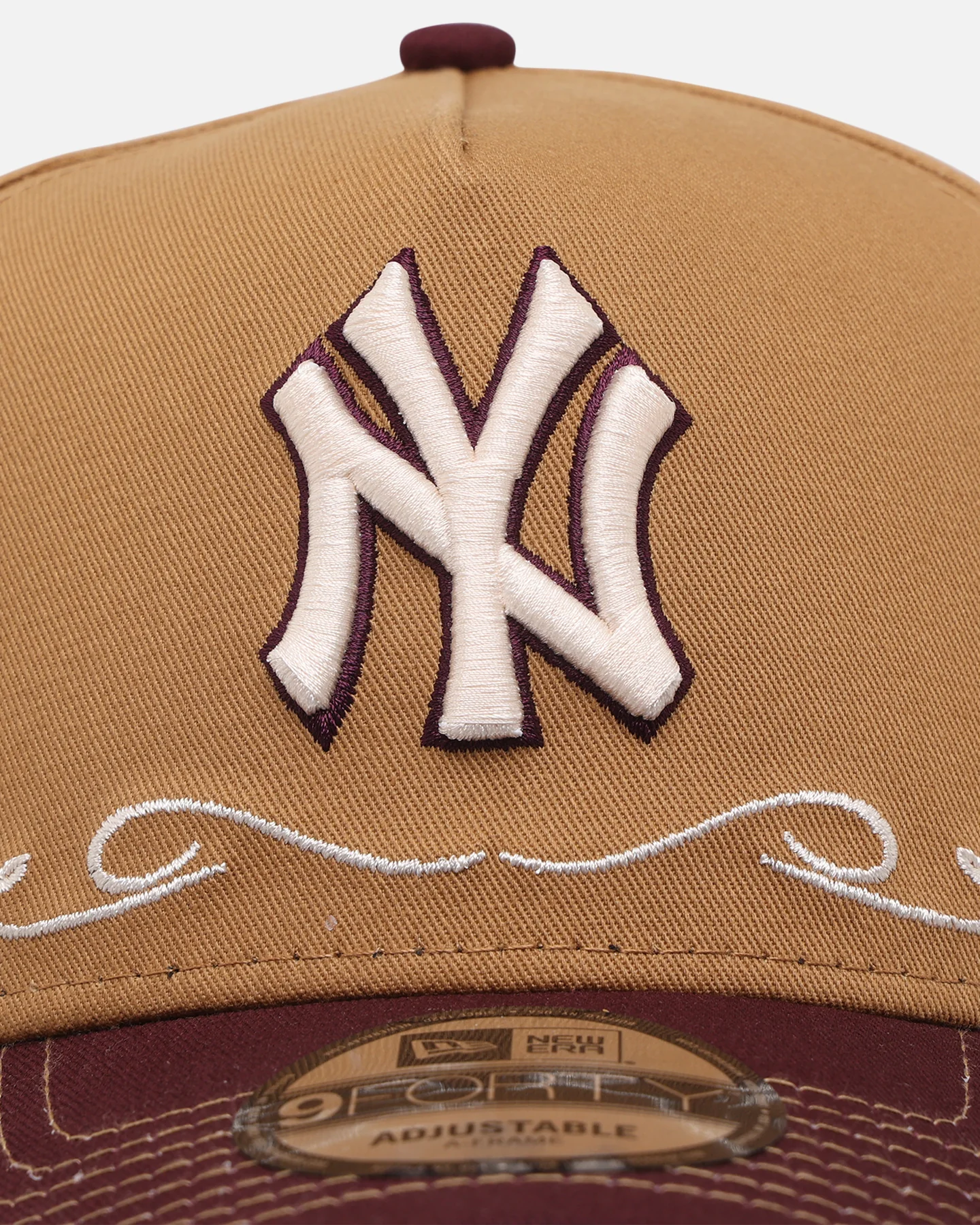 New Era New York Yankees 'Outlaws Wheat' 9FORTY A-Frame Snapback Wheat/Maroon - Image 5