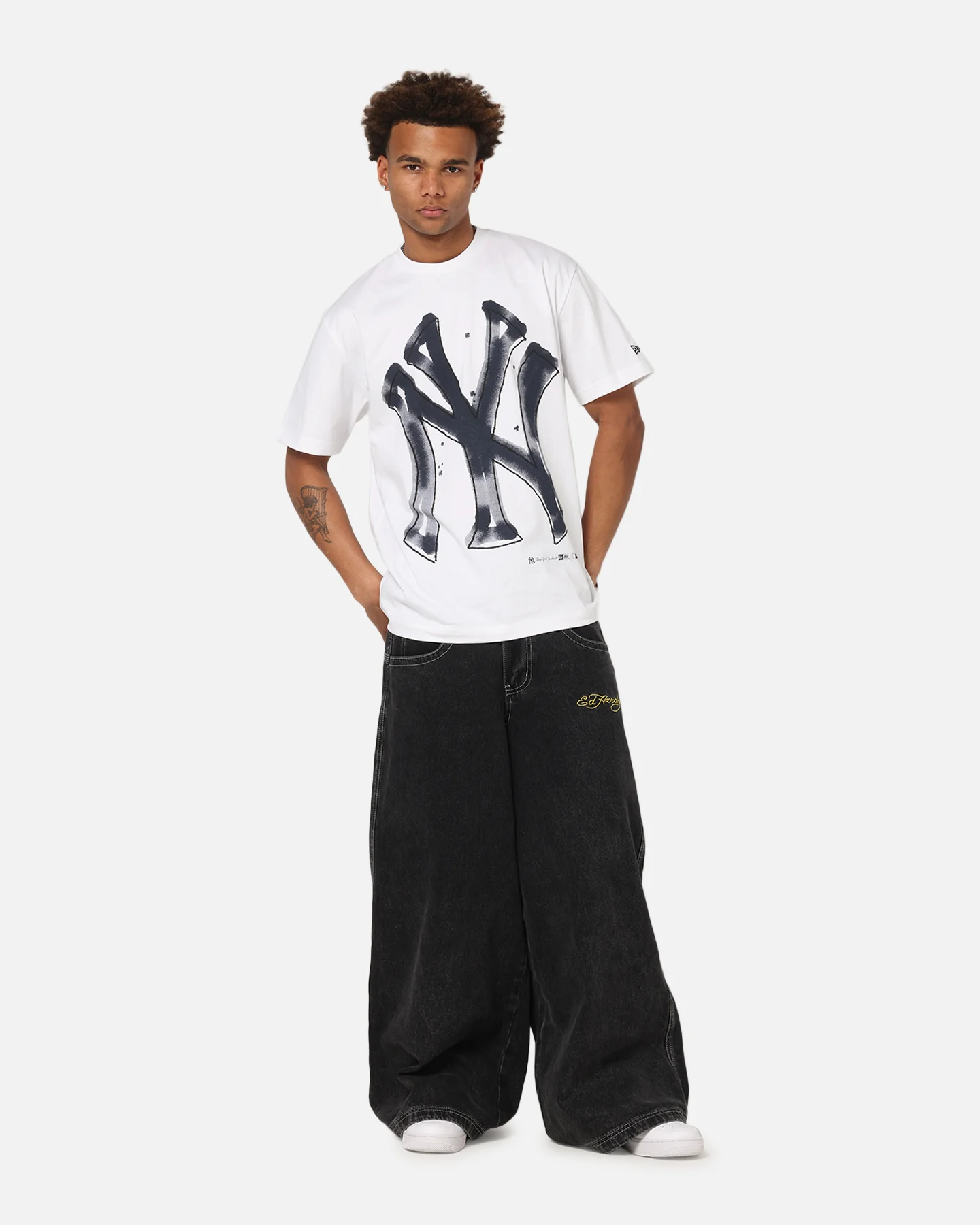 New Era New York Yankees Oversized Paint T-Shirt White - Image 2