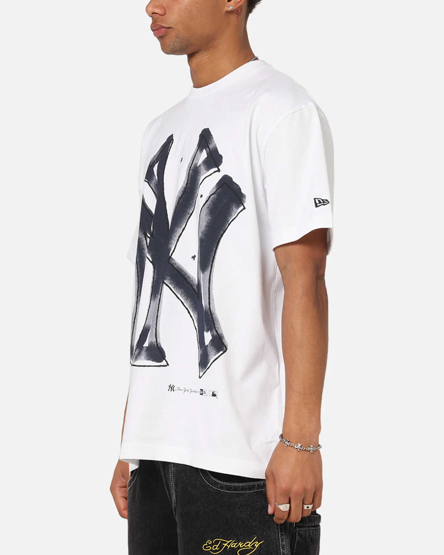 New Era New York Yankees Oversized Paint T-Shirt White - Image 5