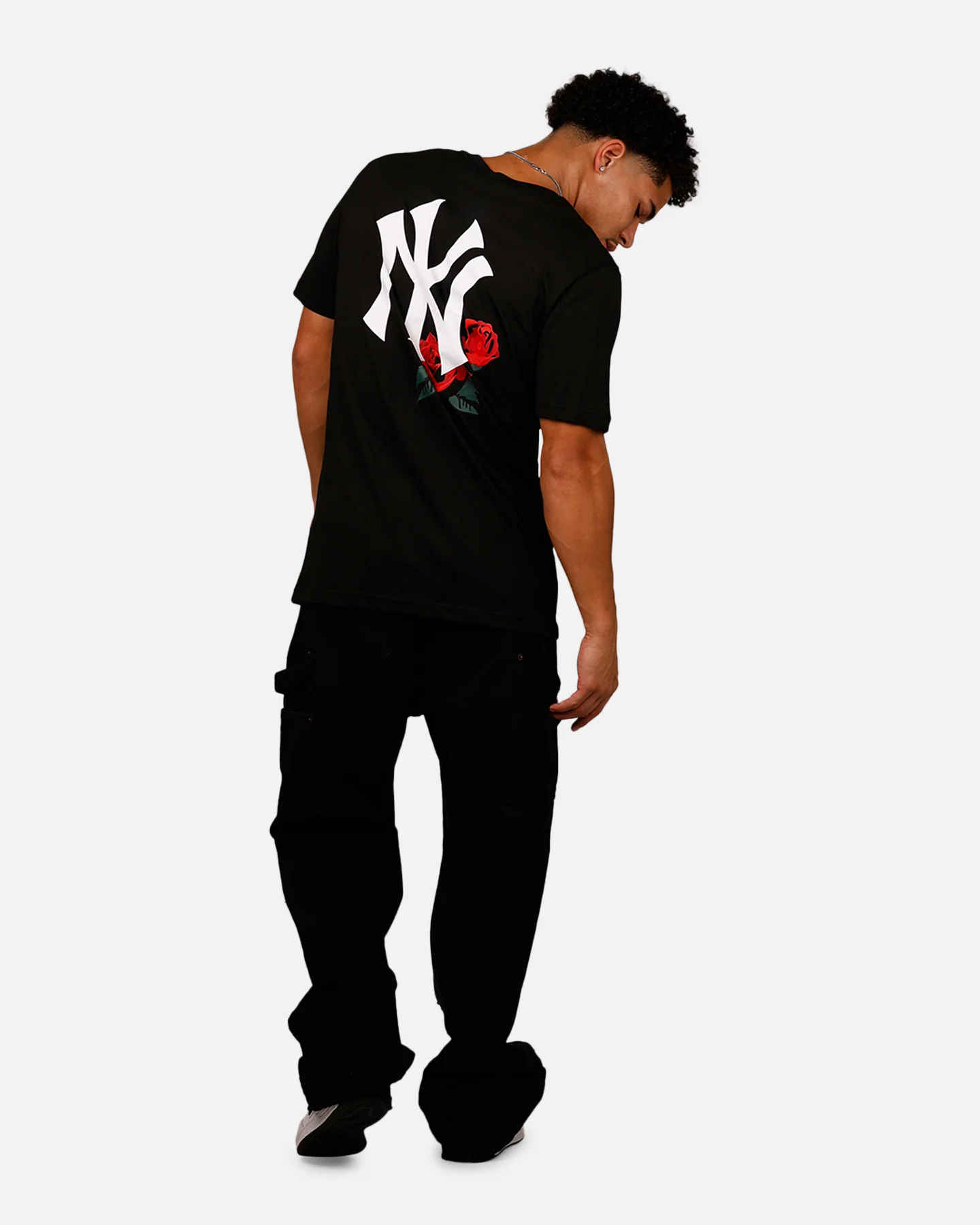 New Era New York Yankees Rose T-Shirt Black/Red - Image 6