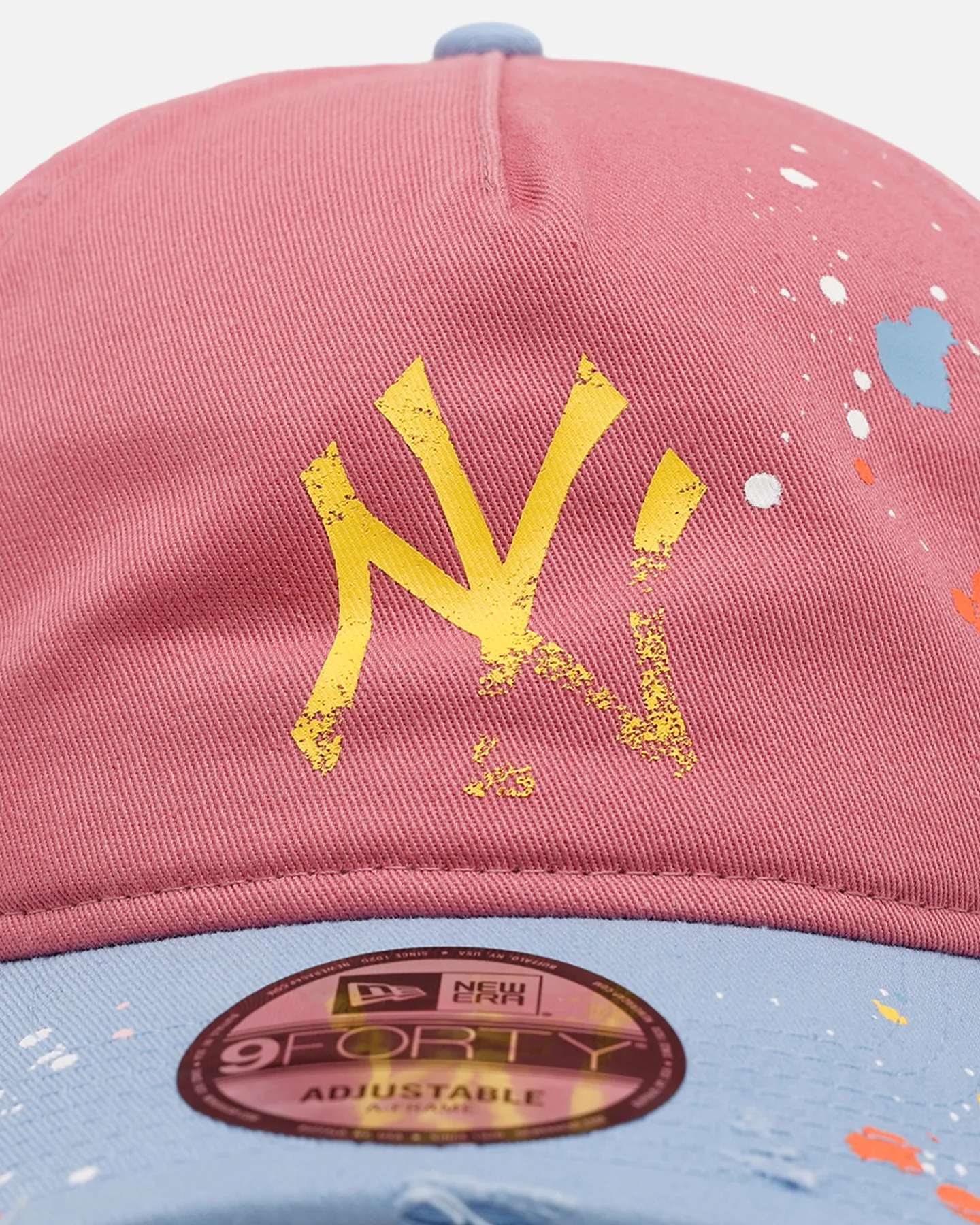 New Era New York Yankees 'Seasoned' 9FORTY A-Frame Strapback Pink/Blue - Image 5