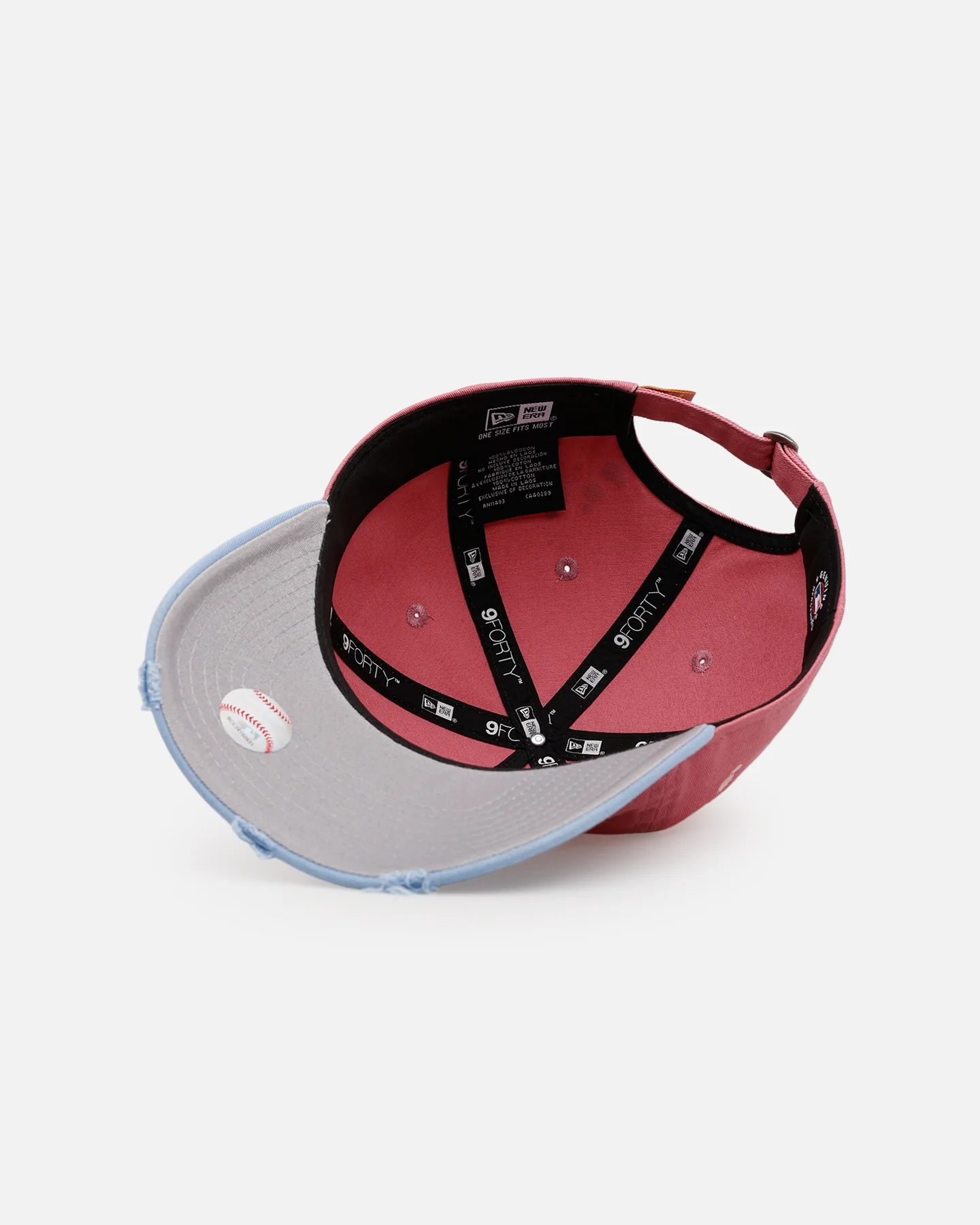 New Era New York Yankees 'Seasoned' 9FORTY A-Frame Strapback Pink/Blue - Image 6