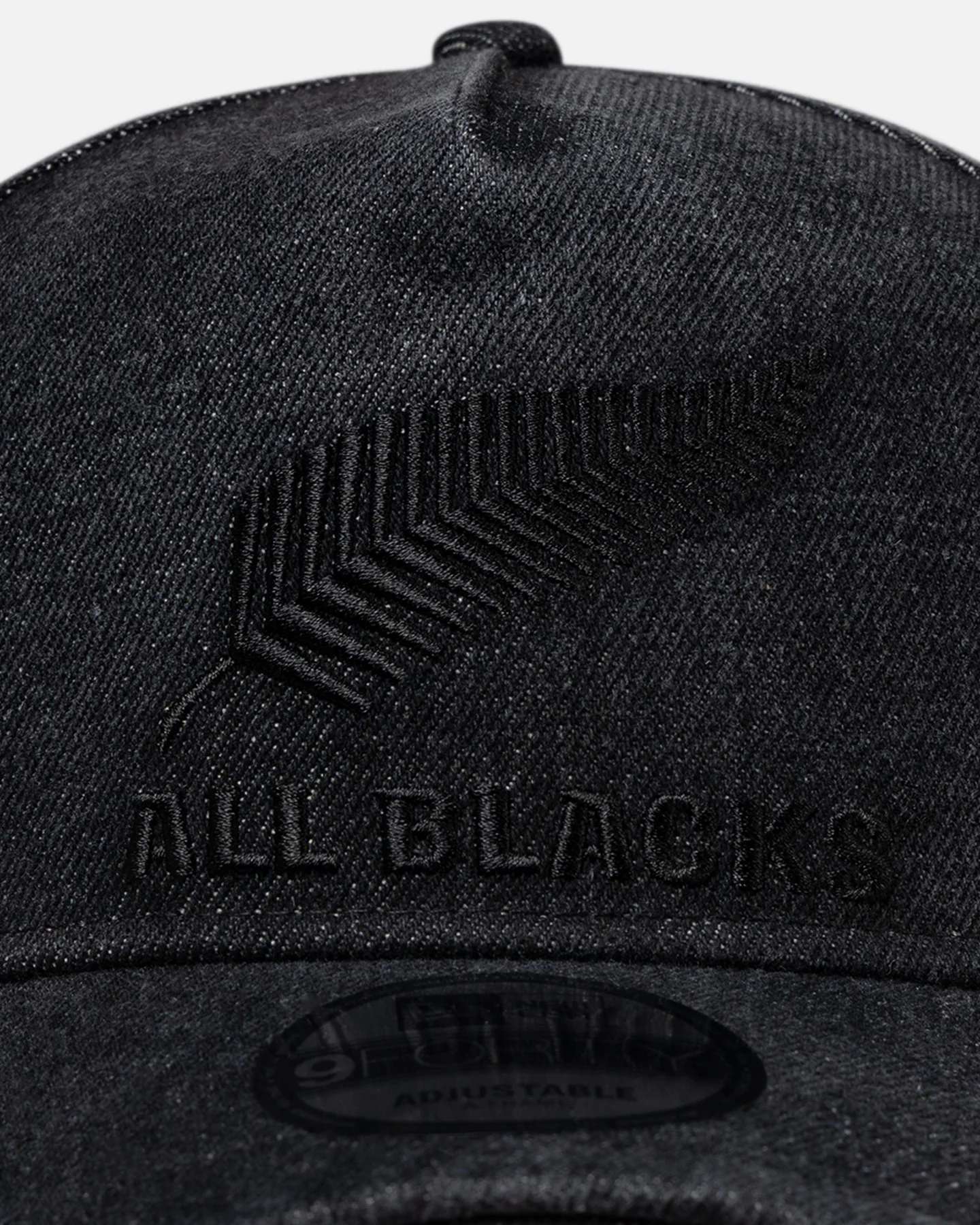 New Era New Zealand All Blacks 'Washed Denim' 9FORTY A-Frame Snapback Black - Image 5