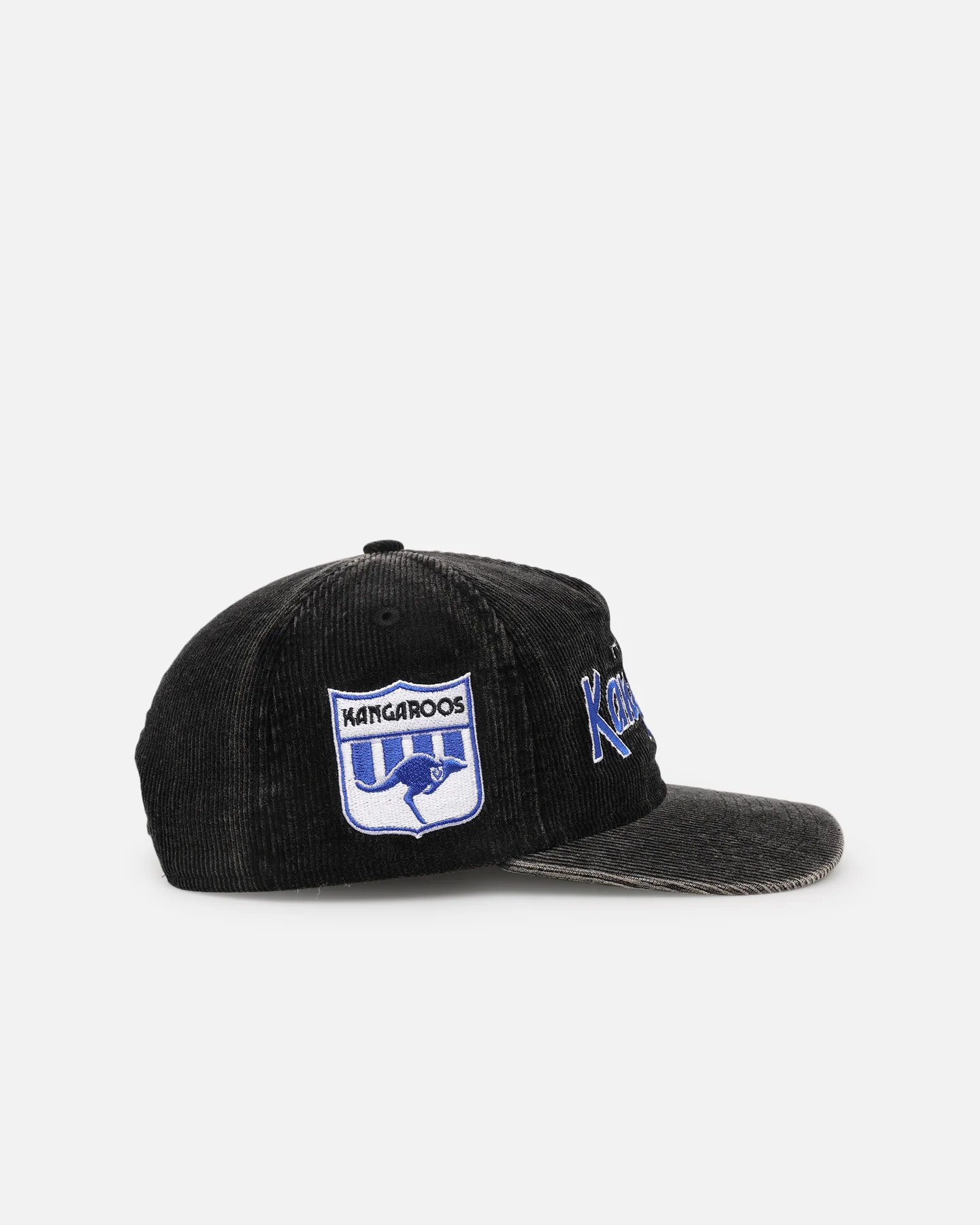 New Era North Melbourne Kangaroos 'Washed Corduroy' Pre-Curved Golfer Snapback Black/Kelly Green - Image 3