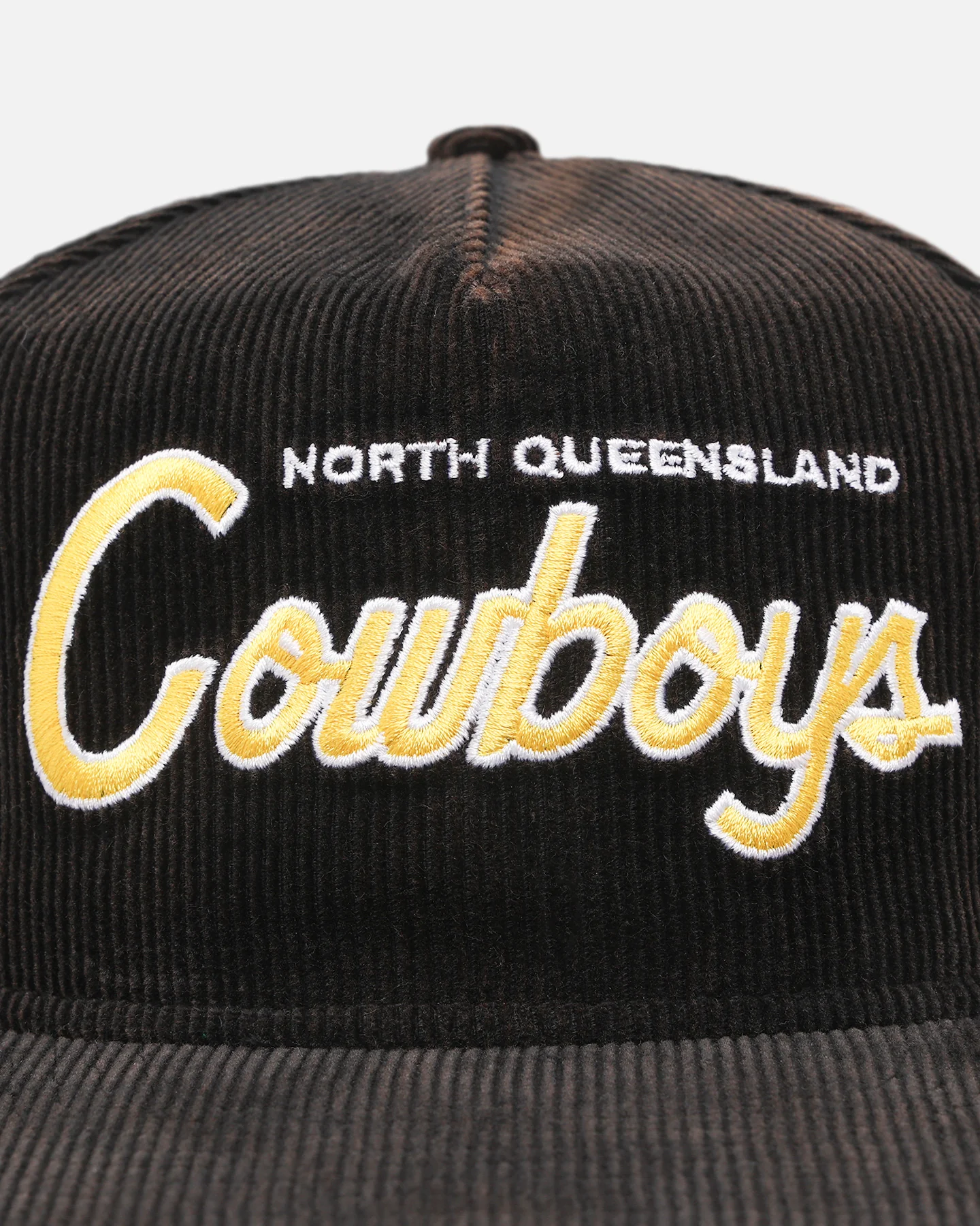 New Era North Queensland Cowboys 'NRL Golfer Washed Black' Pre-Curved Corduroy Golfer Snapback Washed Black - Image 5