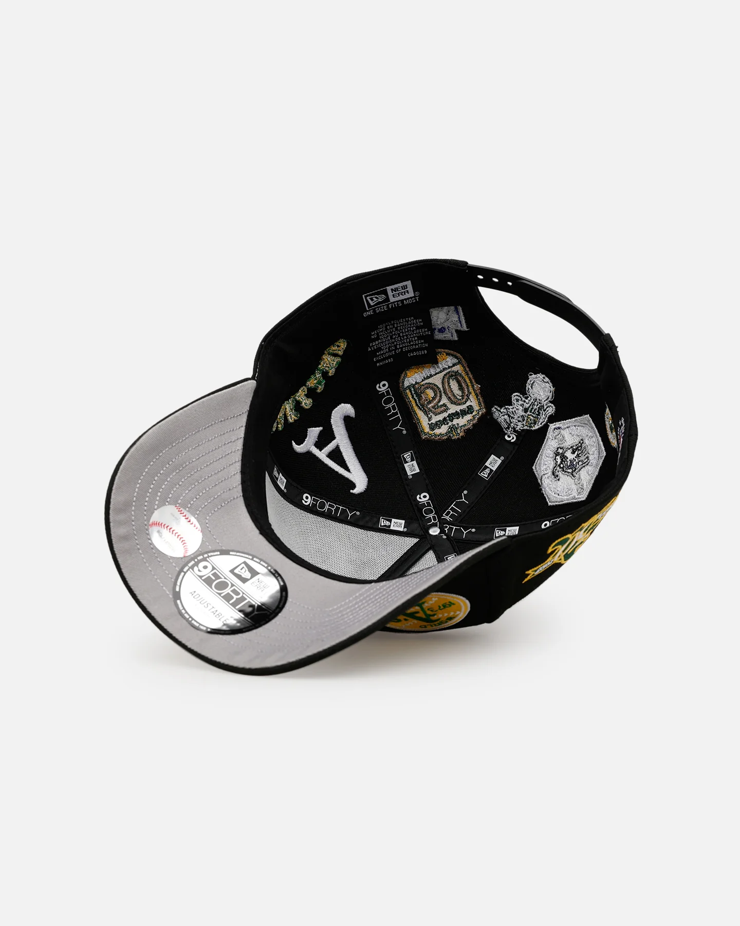 New Era Oakland Athletics 'All Over Embroidery' 9FORTY A-Frame Snapback Black - Image 6