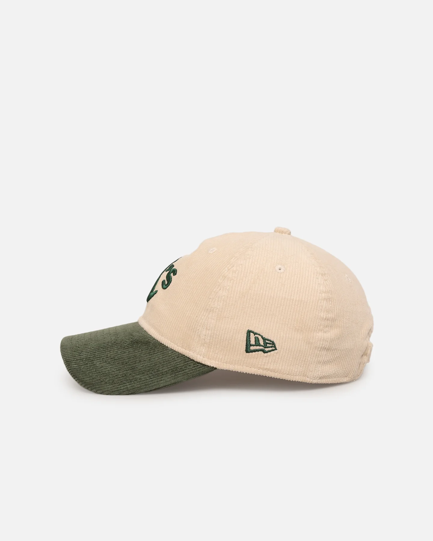 New Era Oakland Athletics 'Block Cord' 9TWENTY Corduroy Strapback Ivory - Image 4