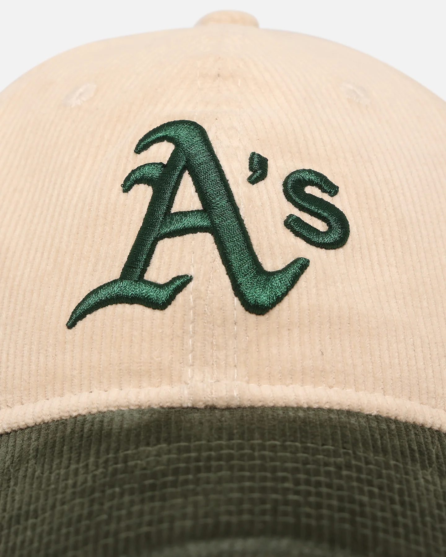 New Era Oakland Athletics 'Block Cord' 9TWENTY Corduroy Strapback Ivory - Image 5