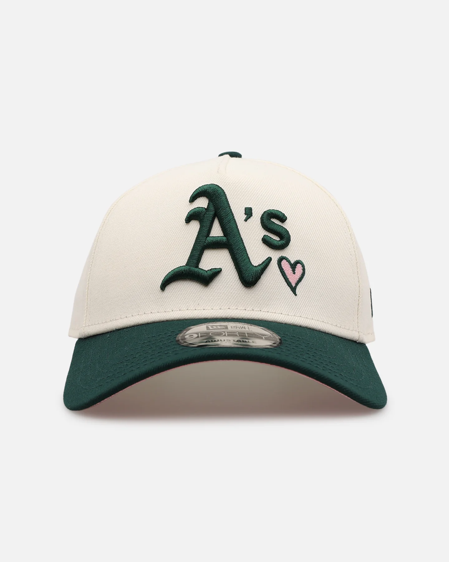 New Era Oakland Athletics 'Pink Satin Hearts Green' 9FORTY A-Frame Snapback Chrome/Dark Green