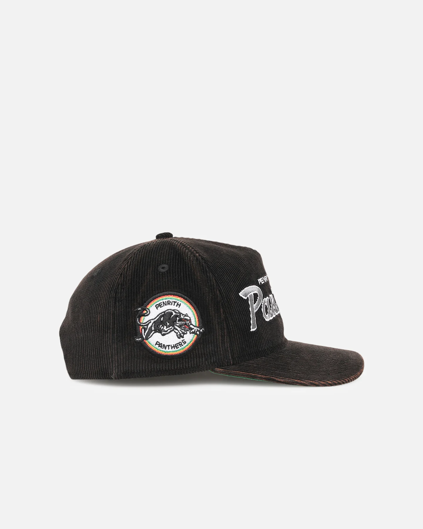 New Era Penrith Panthers 'NRL Golfer Washed Black' Pre-Curved Corduroy Golfer Snapback Washed Black - Image 3