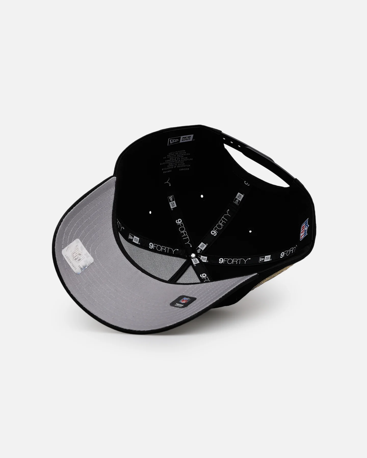 New Era Philadelphia Eagles 'Raised Metallic Chainstitch' 9FORTY A-Frame Snapback Black - Image 6