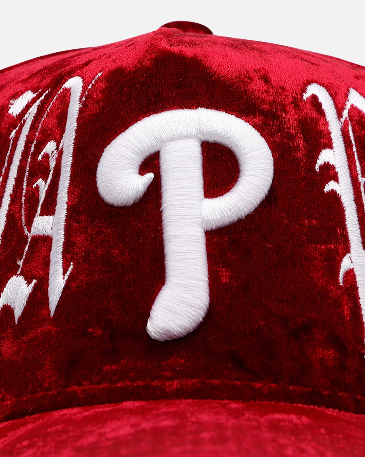 New Era Philadelphia Phillies 'Velvet Gothic Script' 9FORTY A-Frame Snapback Maroon - Image 6
