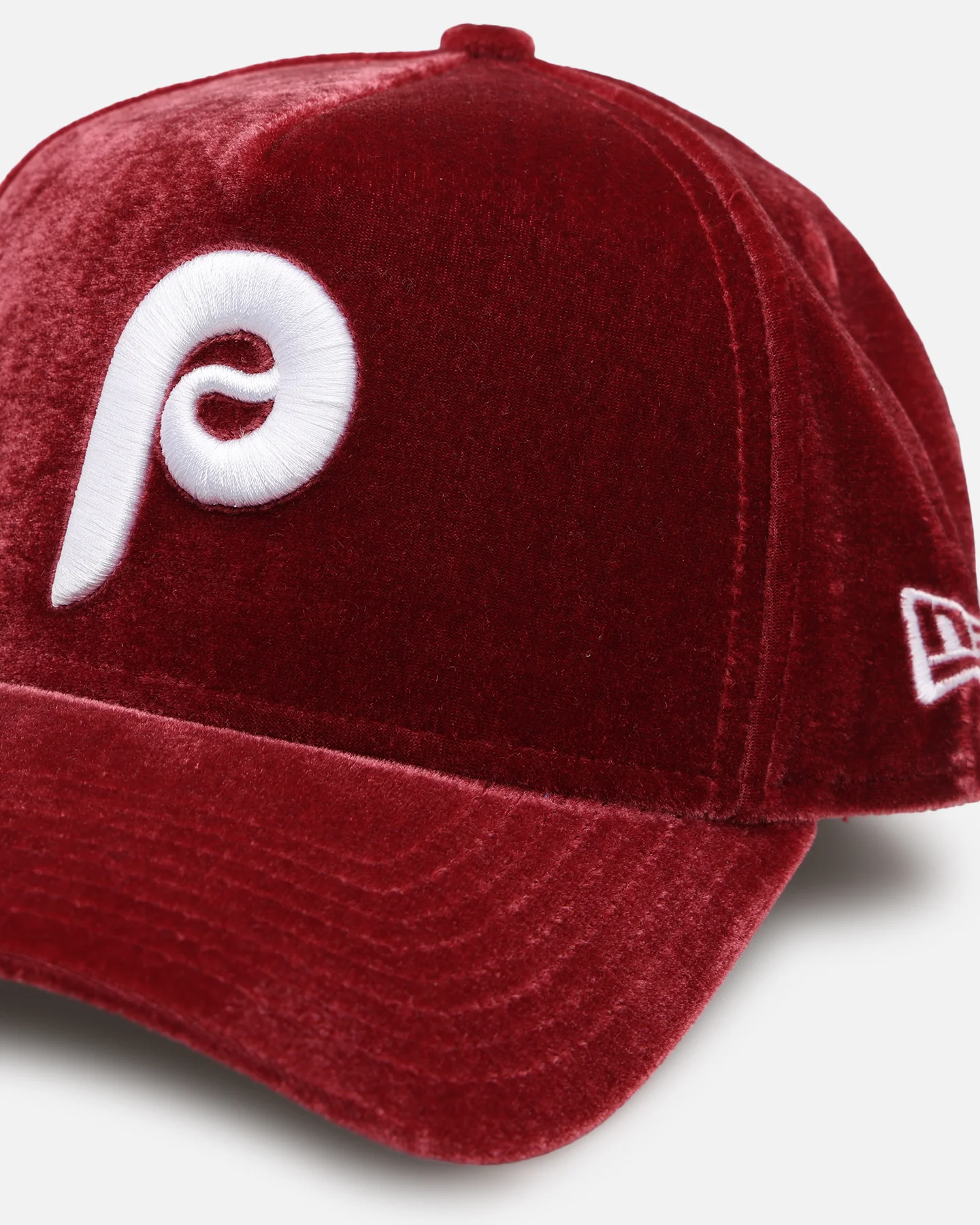 New Era Philadelphia Phillies 'Velvet Official Team Color' 9FORTY A-Frame Snapback Burgundy - Image 2
