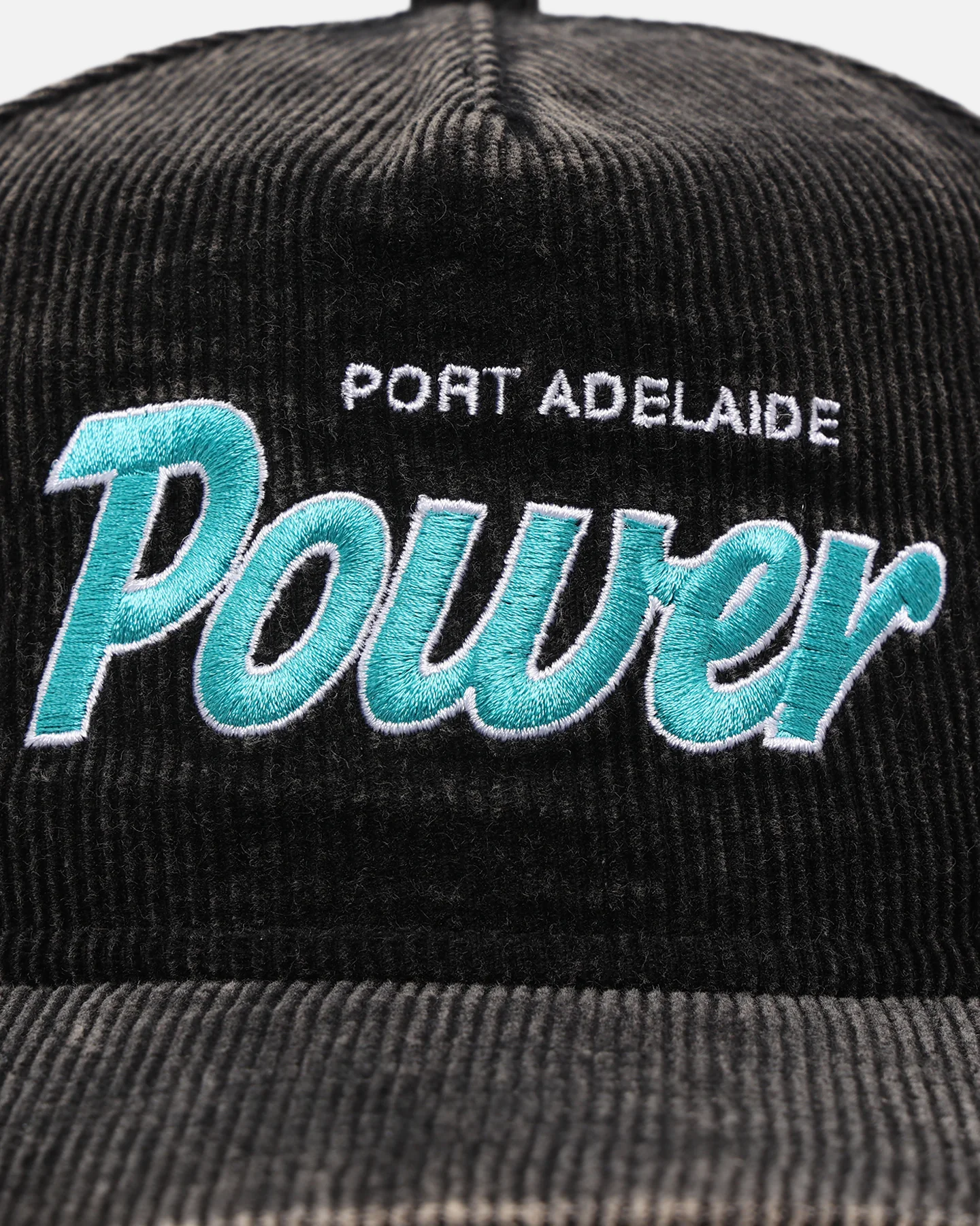 New Era Port Adelaide Power 'Washed Corduroy' Pre-Curved Golfer Snapback Black/Kelly Green - Image 5