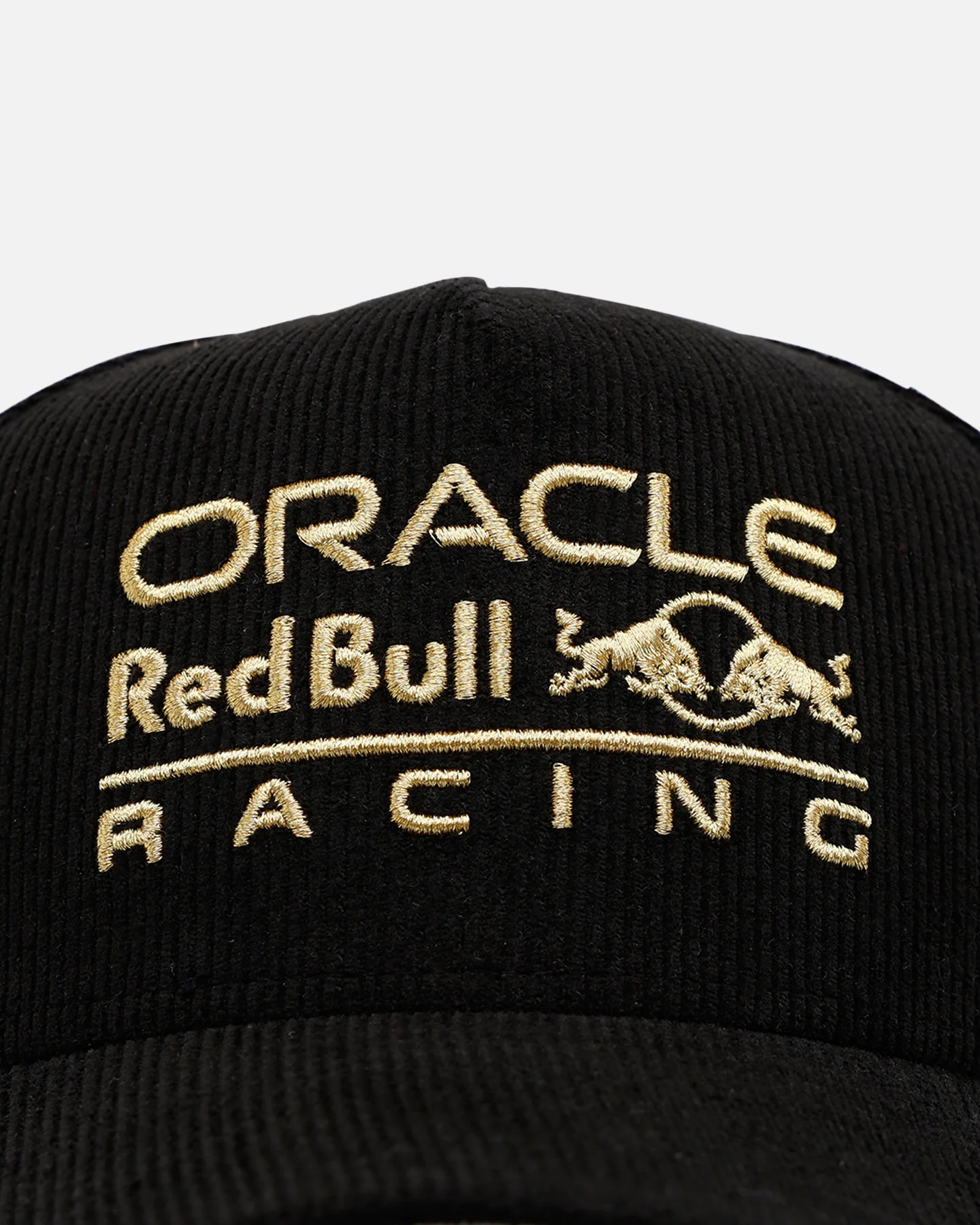 New Era Red Bull Racing 'Red Bull' 9FORTY A-Frame Corduroy Snapback Black/Gold - Image 6