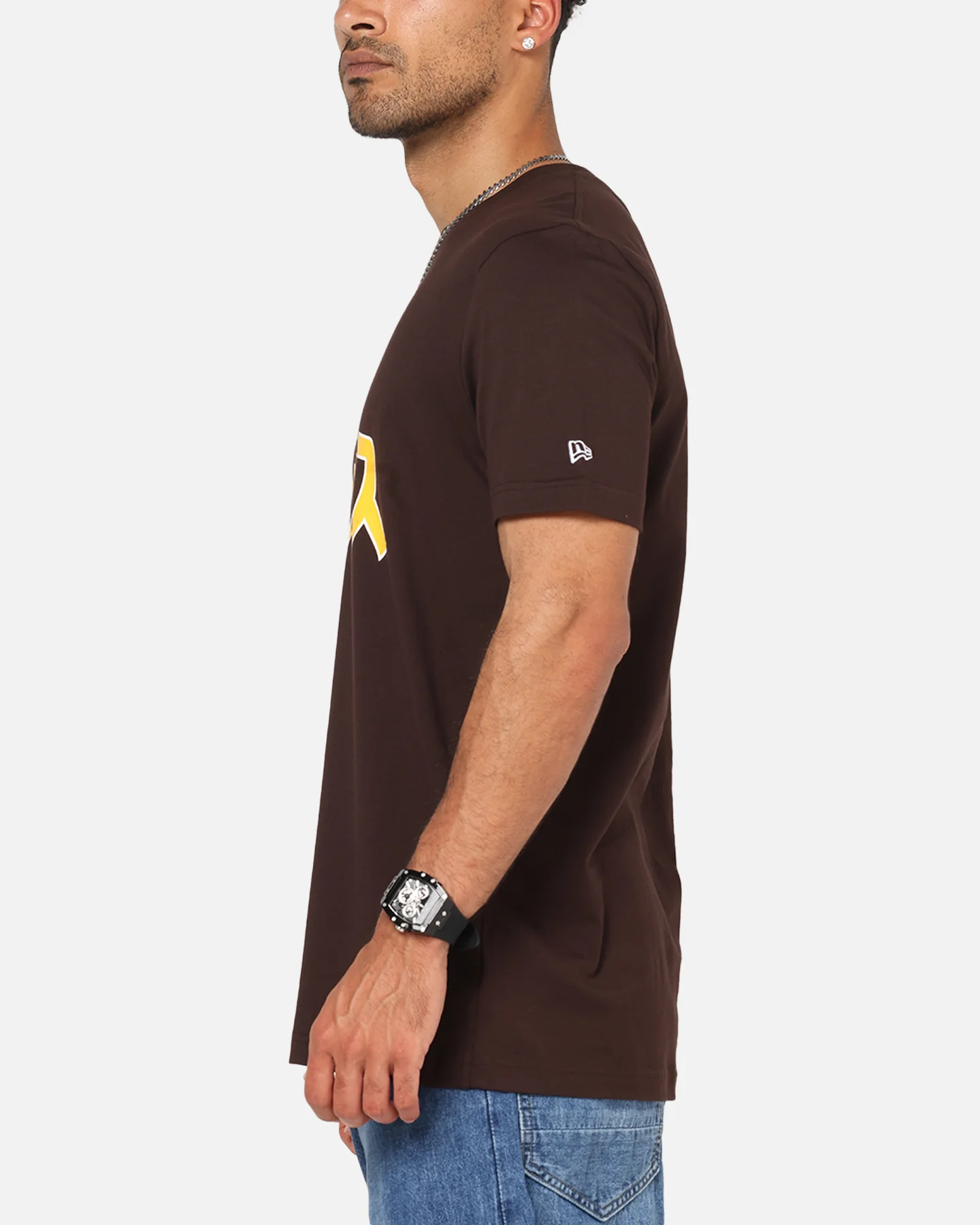 New Era San Diego Padres 'Hyperfly Katakana x MLB' T-Shirt Dark Brown - Image 5