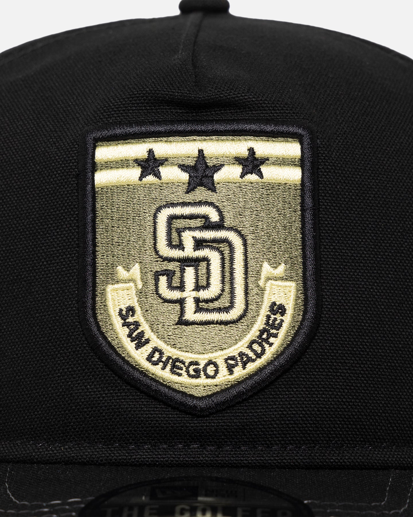New Era San Diego Padres 'Military Patch' Pre-Curved Golfer Snapback Black - Image 6
