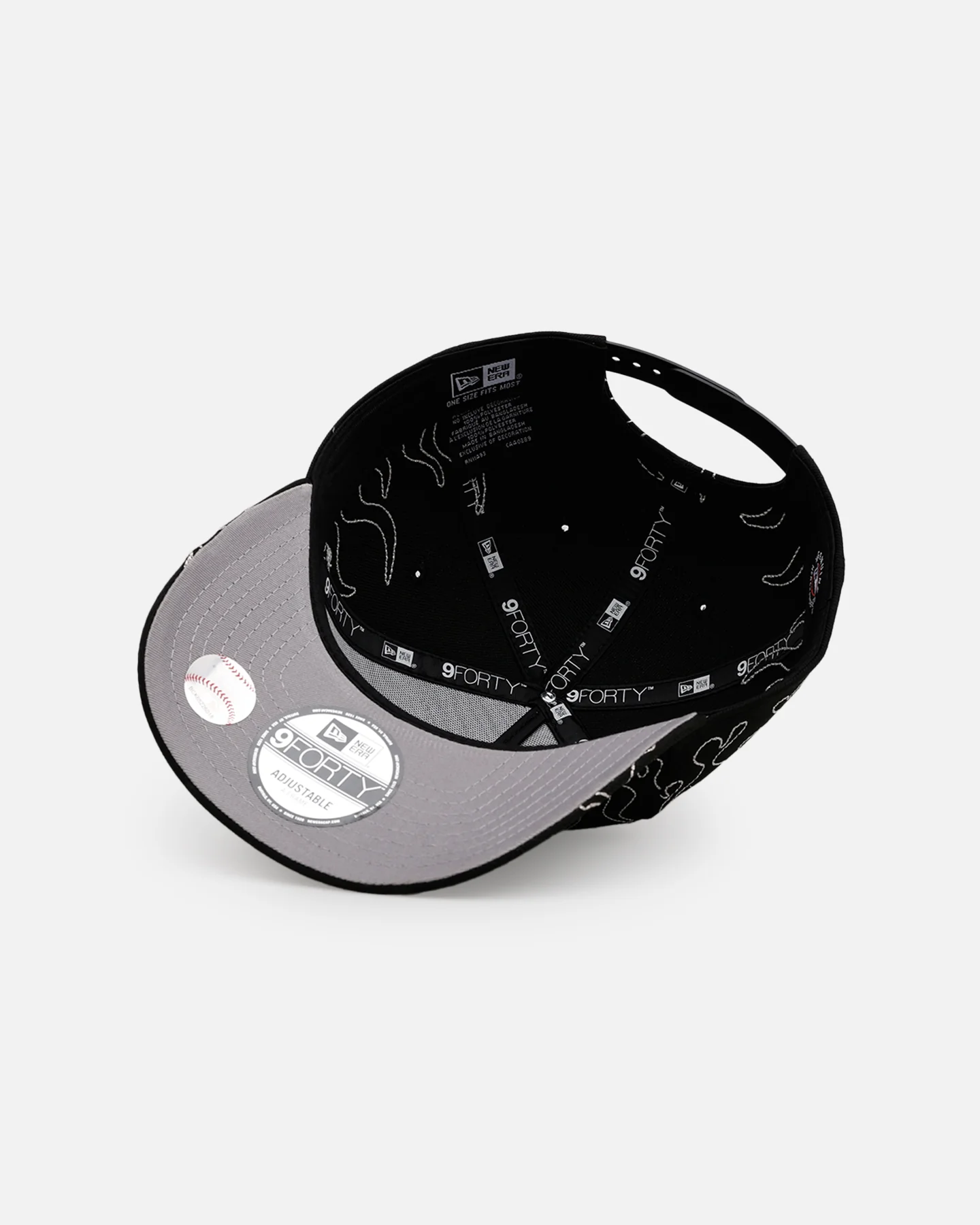 New Era San Diego Padres 'Outline Flames' 9FORTY A-Frame Snapback Black - Image 6