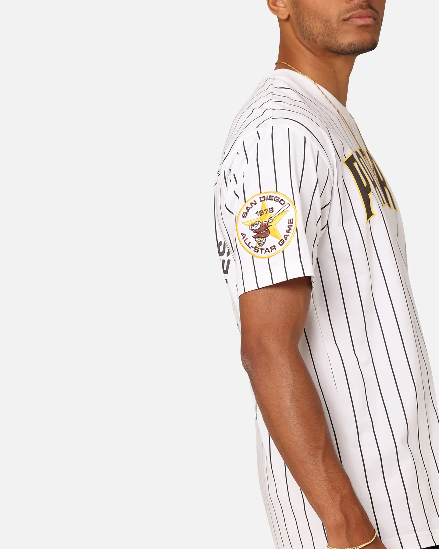 New Era San Diego Padres Oversized T-Shirt White Pinstripe - Image 10