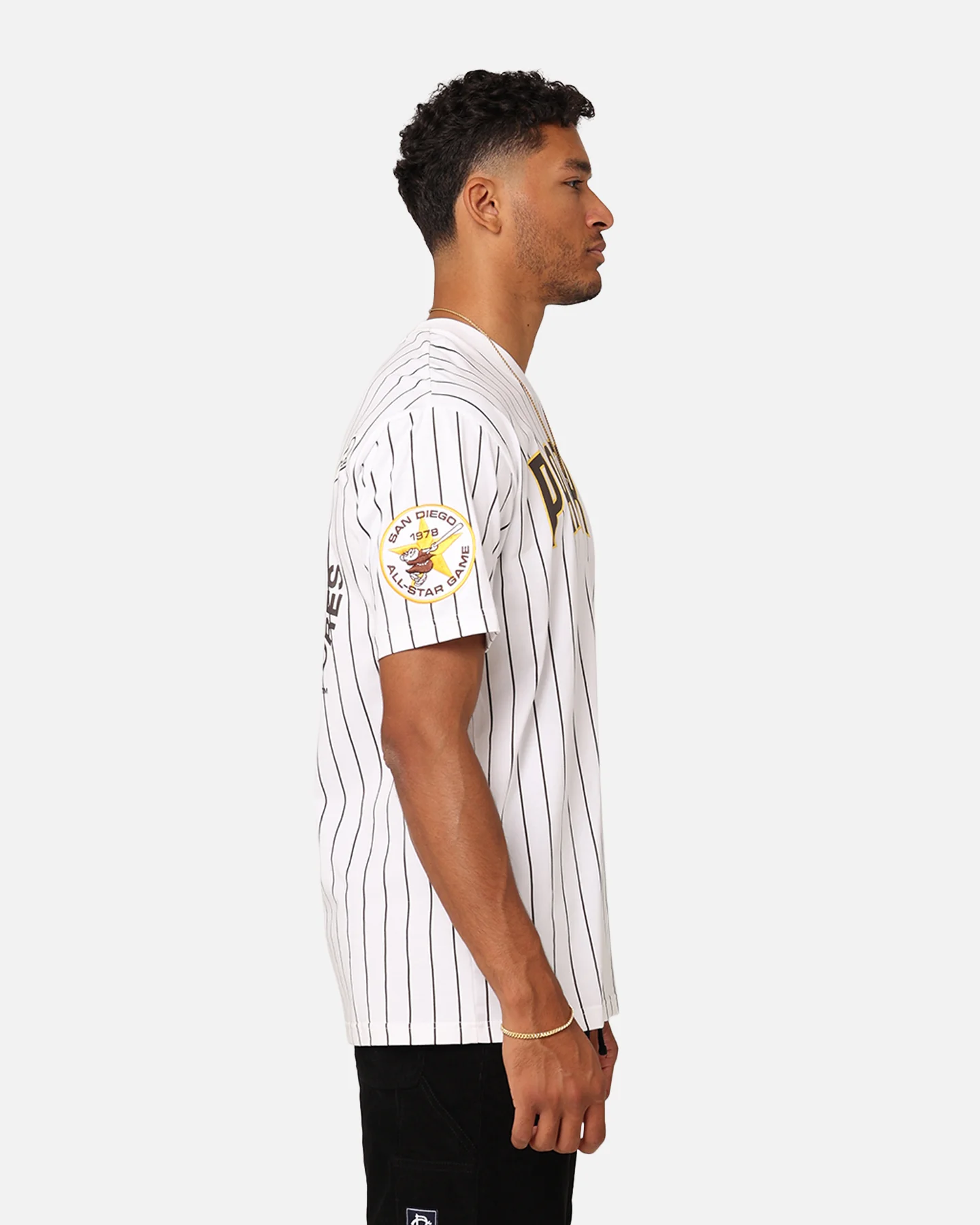 New Era San Diego Padres Oversized T-Shirt White Pinstripe - Image 6