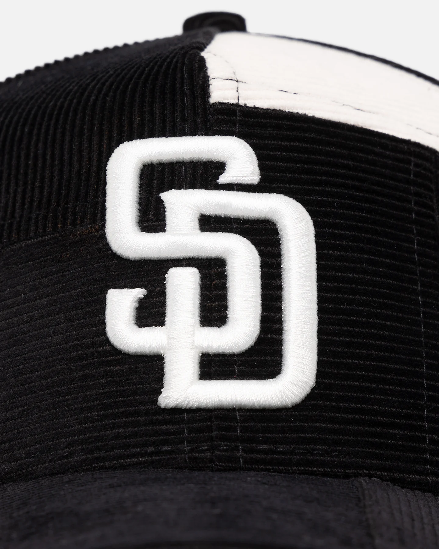 New Era San Diego Padres 'Patchwork Corduroy' 9FORTY A-Frame Snapback Black/Cream - Image 6