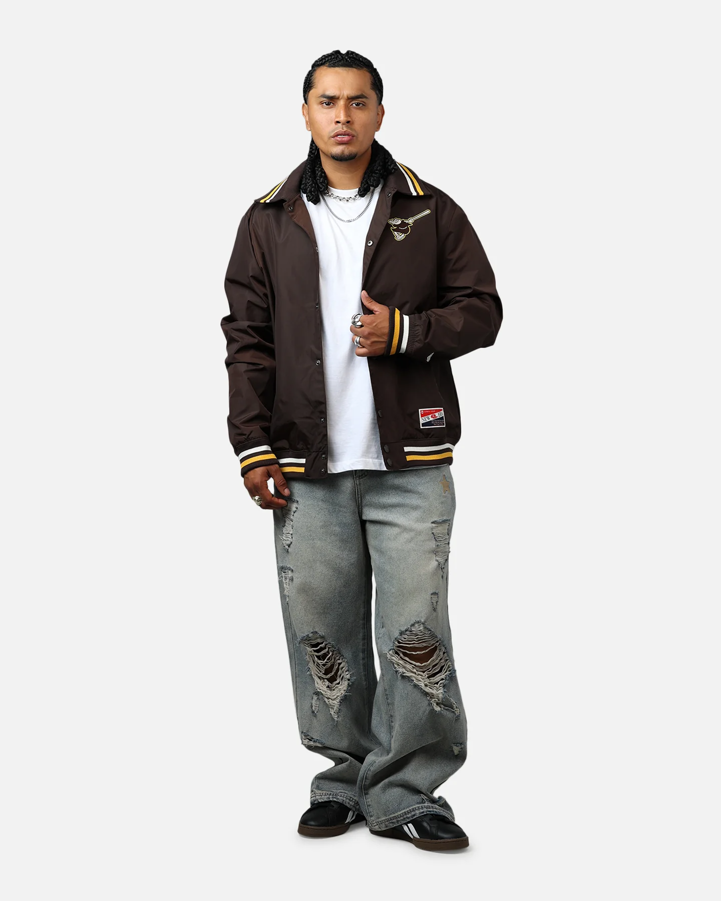 New Era San Diego Padres Throwback Jacket Brown - Image 3