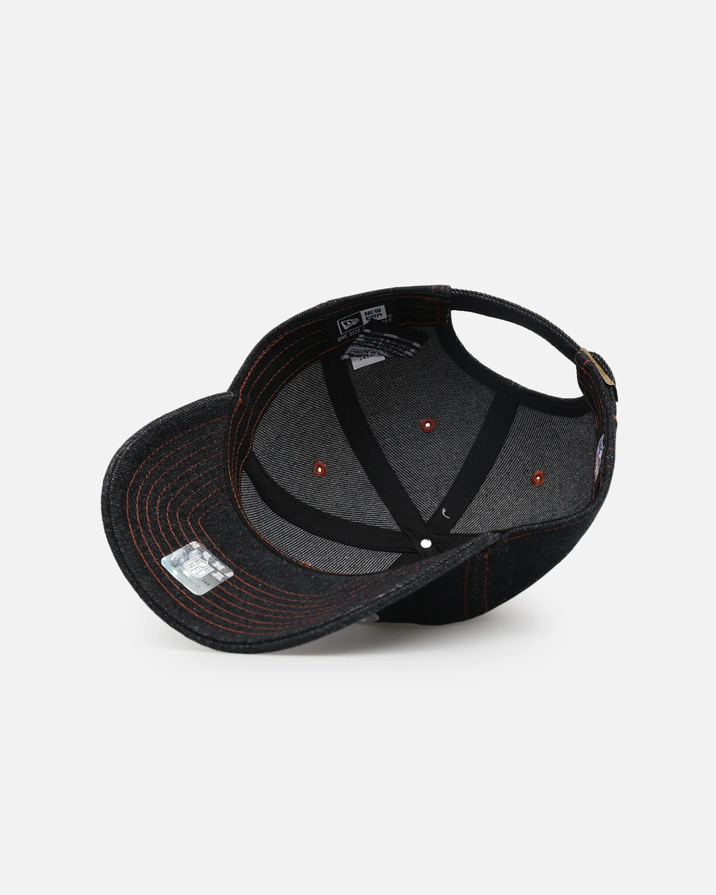 New Era San Francisco 49ers "Black Denim" Classic Casual Strapback Black Denim/Rust Contrast - Image 6