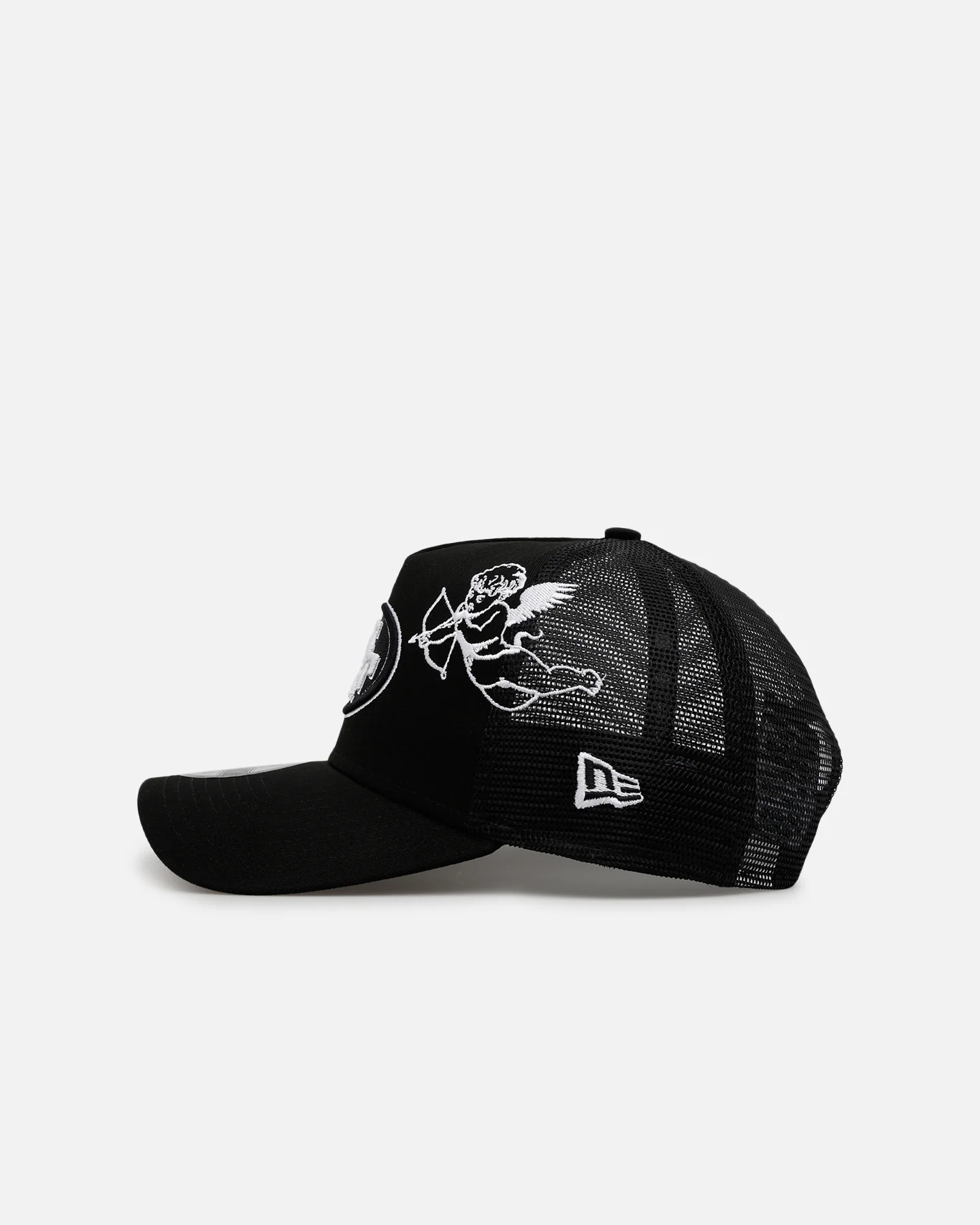 New Era San Francisco 49ers 'Cherub Trucker' 9FORTY A-Frame Trucker Snapback Black/White - Image 4