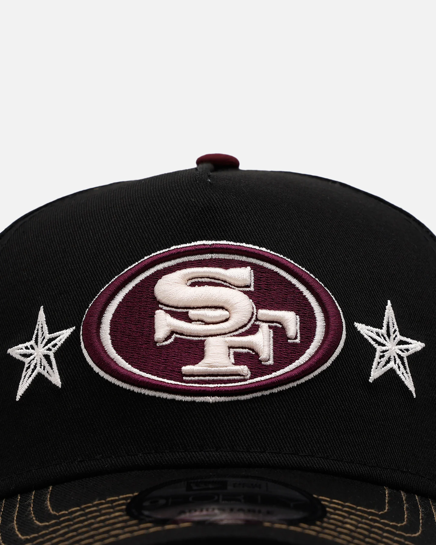 New Era San Francisco 49ers 'Ivory Stars Outlaws' 9FORTY A-Frame Snapback Black/Maroon - Image 5