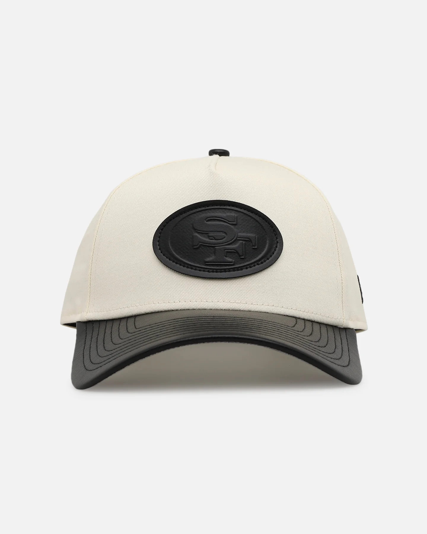 New Era San Francisco 49ers 'Leather Visor' 9FORTY A-Frame Snapback Chrome White/Black