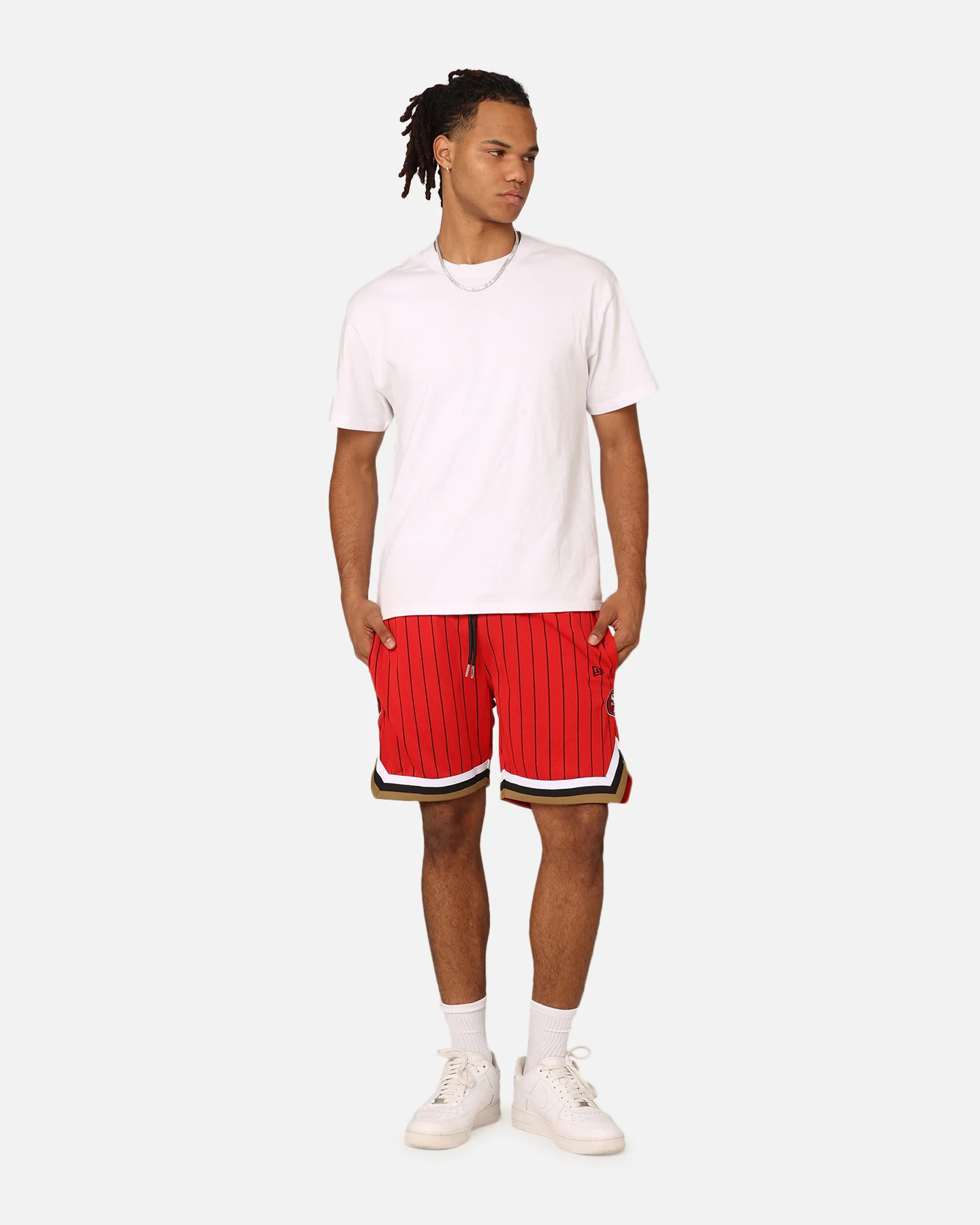 New Era San Francisco 49ers Pinstripe Shorts OTC - Image 2