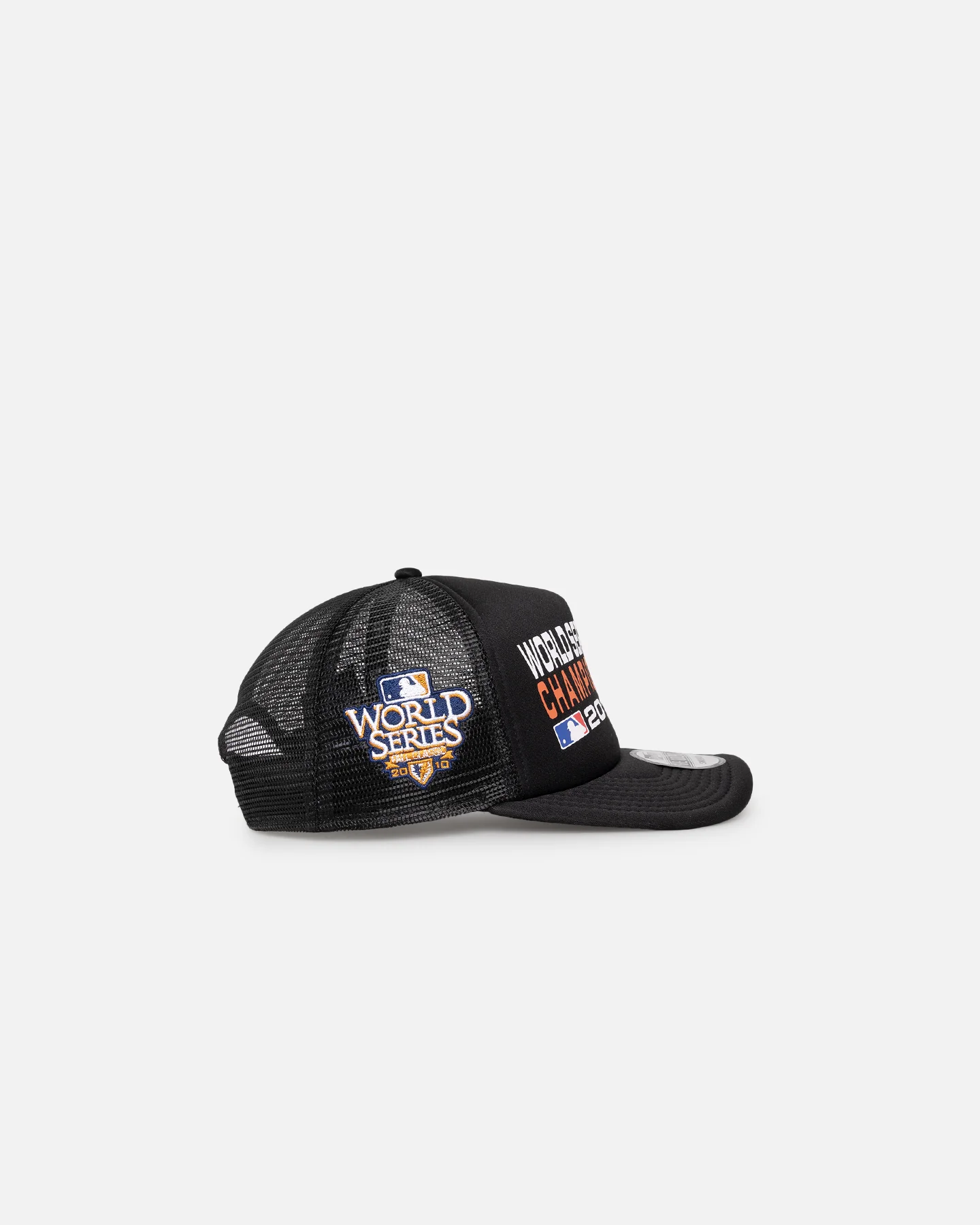 New Era San Francisco Giants 'Puff Print' Pre-Curved Golfer Trucker Snapback Black - Image 3