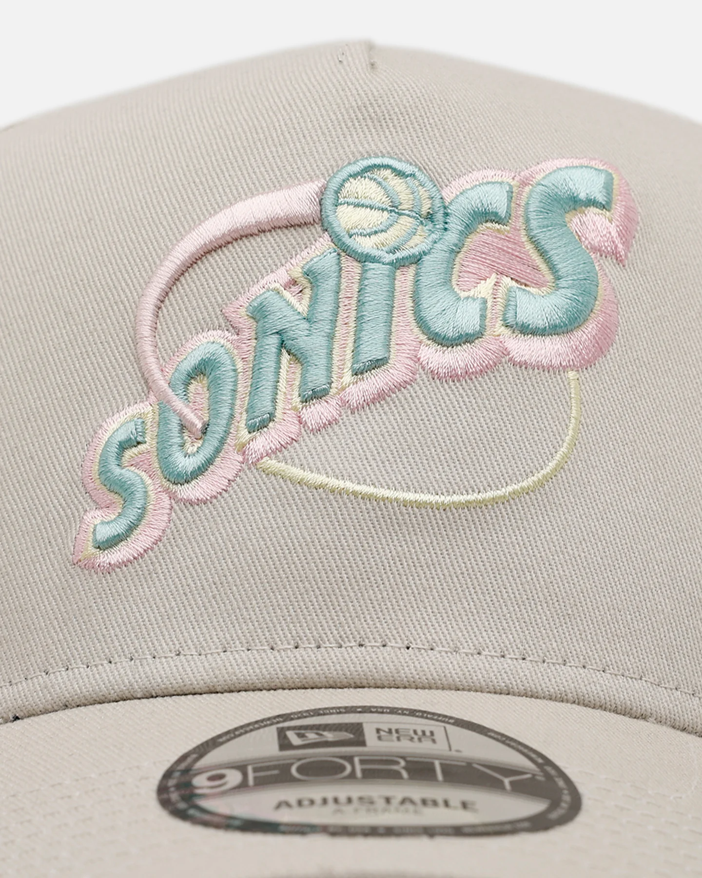 New Era Seattle SuperSonics 'Pastel 2.0' 9FORTY A-Frame Snapback Stone - Image 5