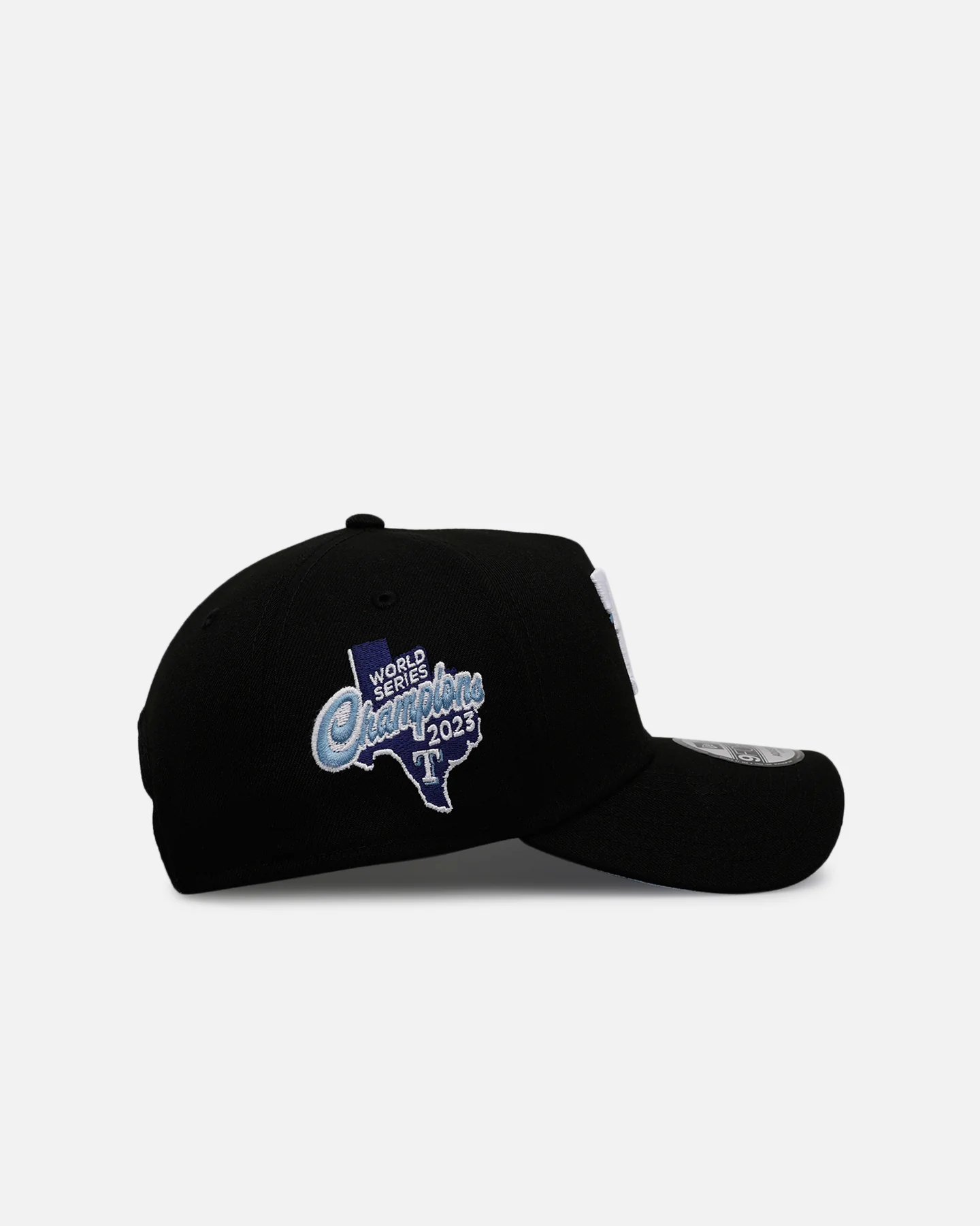 New Era Texas Rangers 'Black And Sky Blue' 9FORTY A-Frame Snapback Black/Sky Blue - Image 3