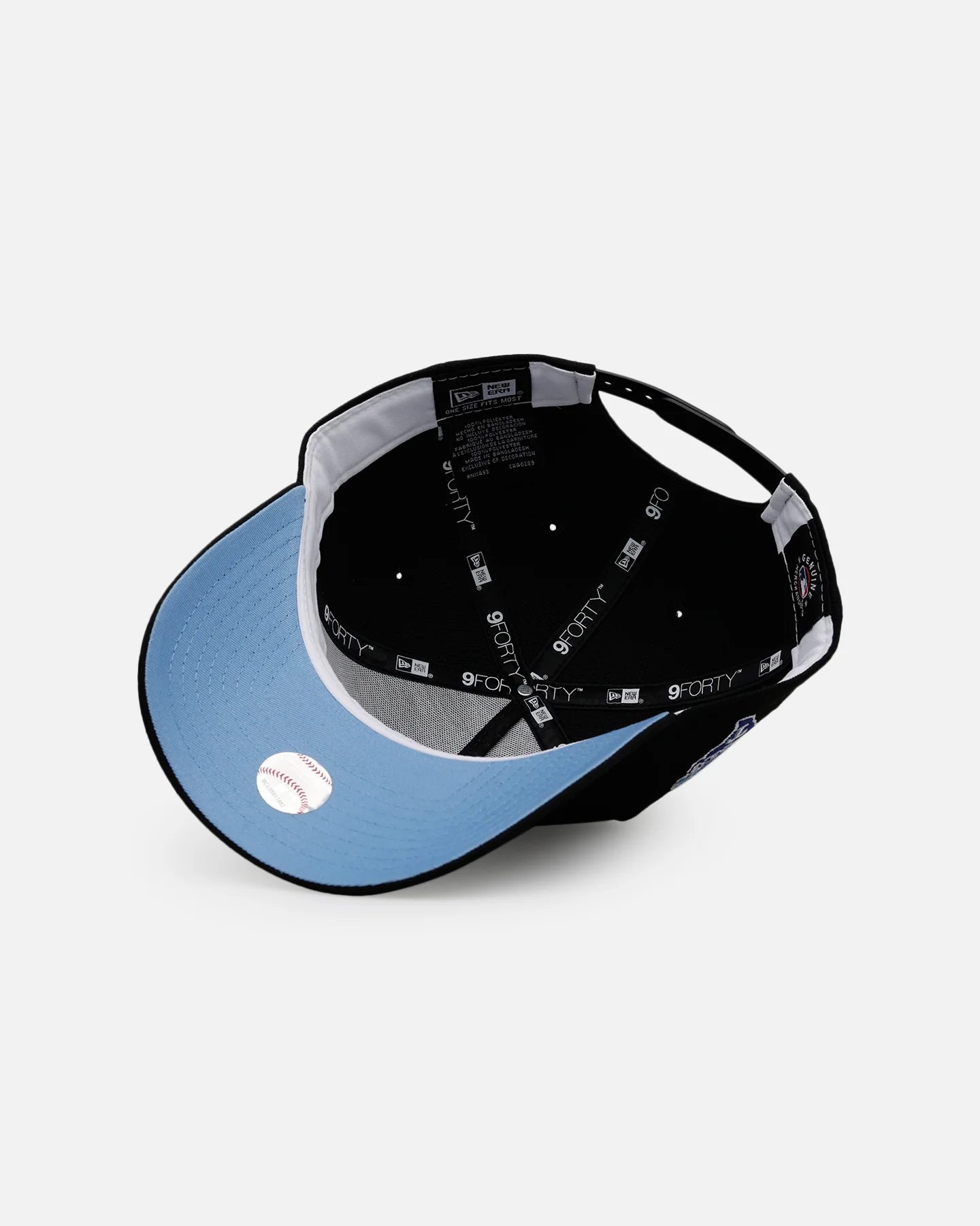 New Era Texas Rangers 'Black And Sky Blue' 9FORTY A-Frame Snapback Black/Sky Blue - Image 6