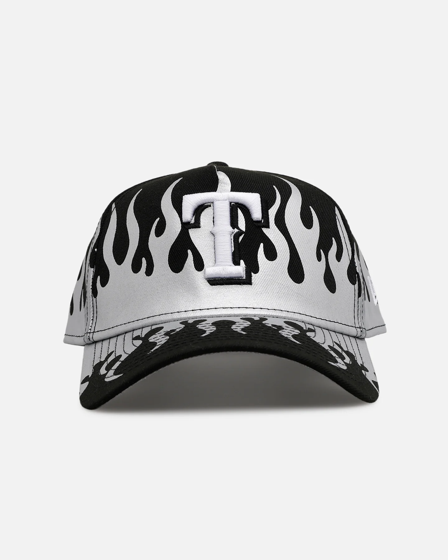 New Era Texas Rangers 'Metallic Flames' 9FORTY A-Frame Snapback Black/Silver