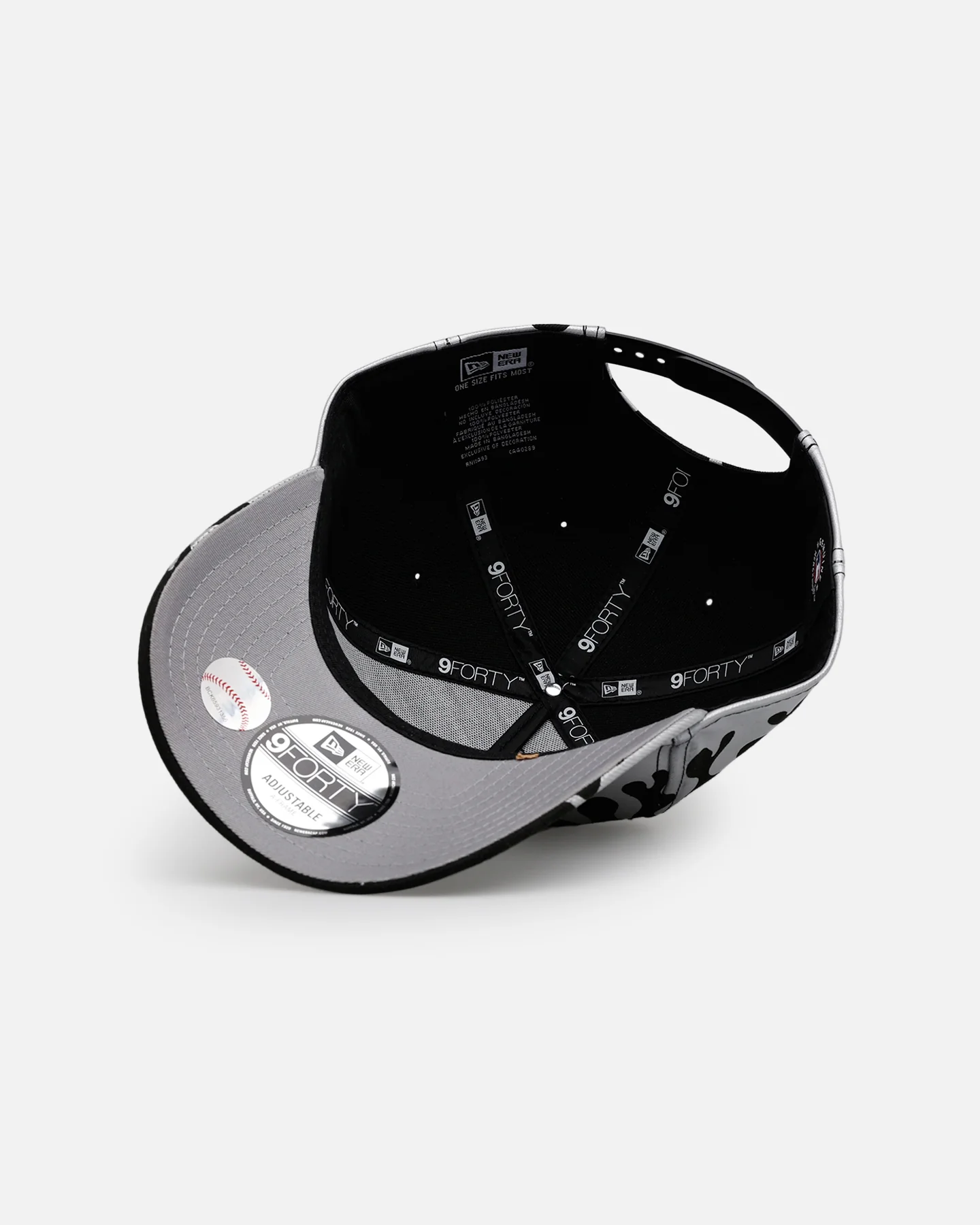 New Era Texas Rangers 'Metallic Flames' 9FORTY A-Frame Snapback Black/Silver - Image 6
