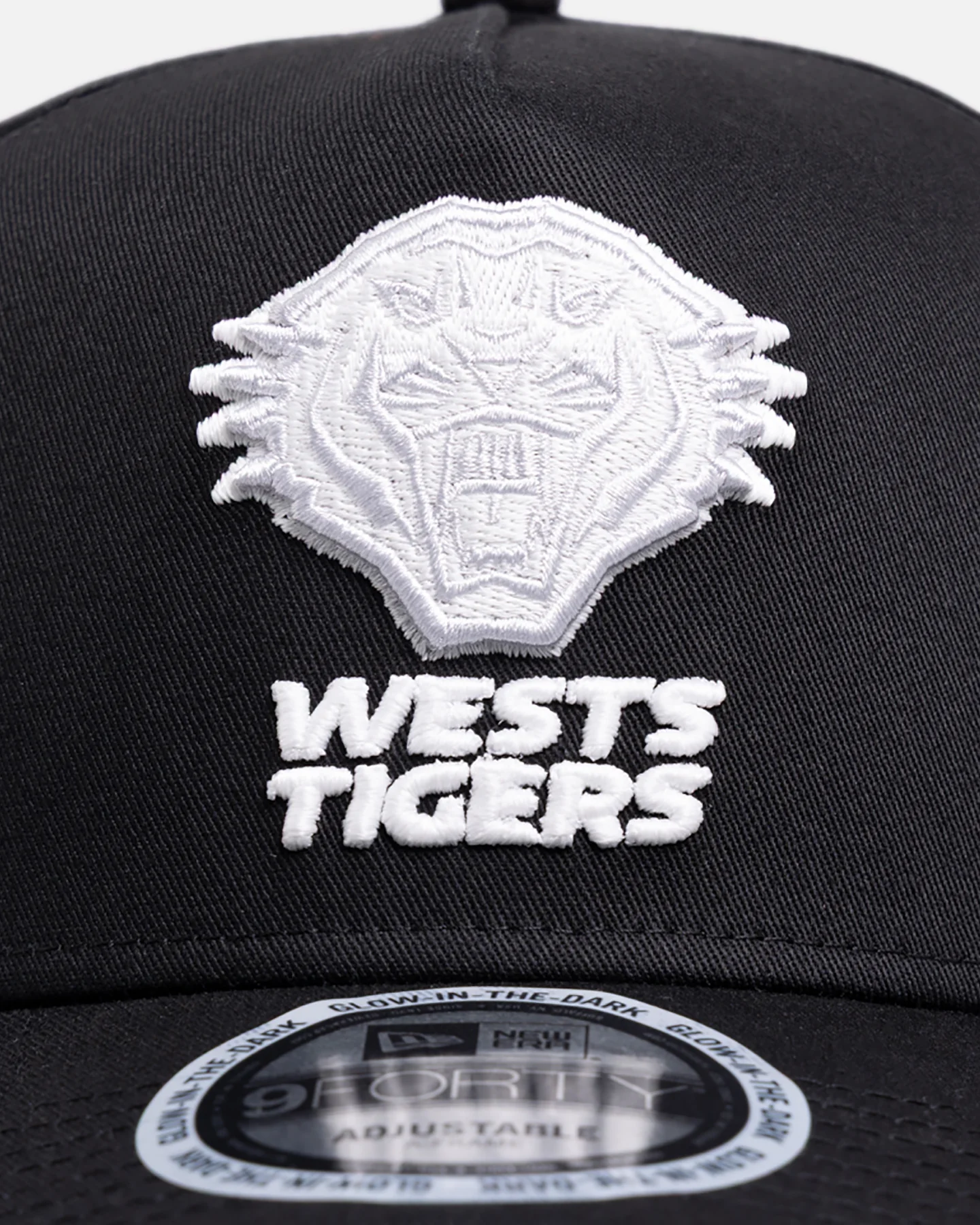 New Era Wests Tigers 'NRL Glow In The Dark' 9FORTY A-Frame Snapback Black - Image 6