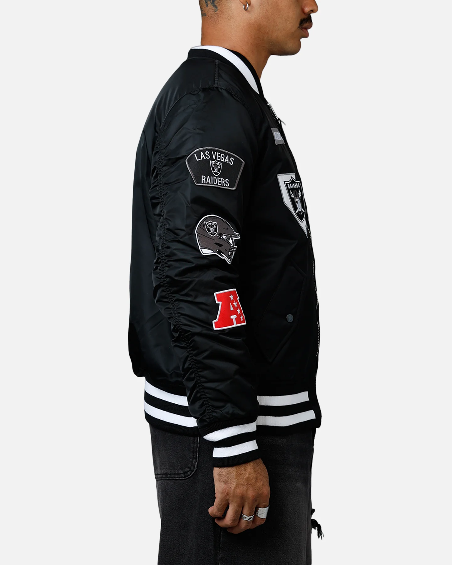 New Era X Alpha Series X NFL Las Vegas Raiders MA-1 Bomber Jacket Black - Image 4