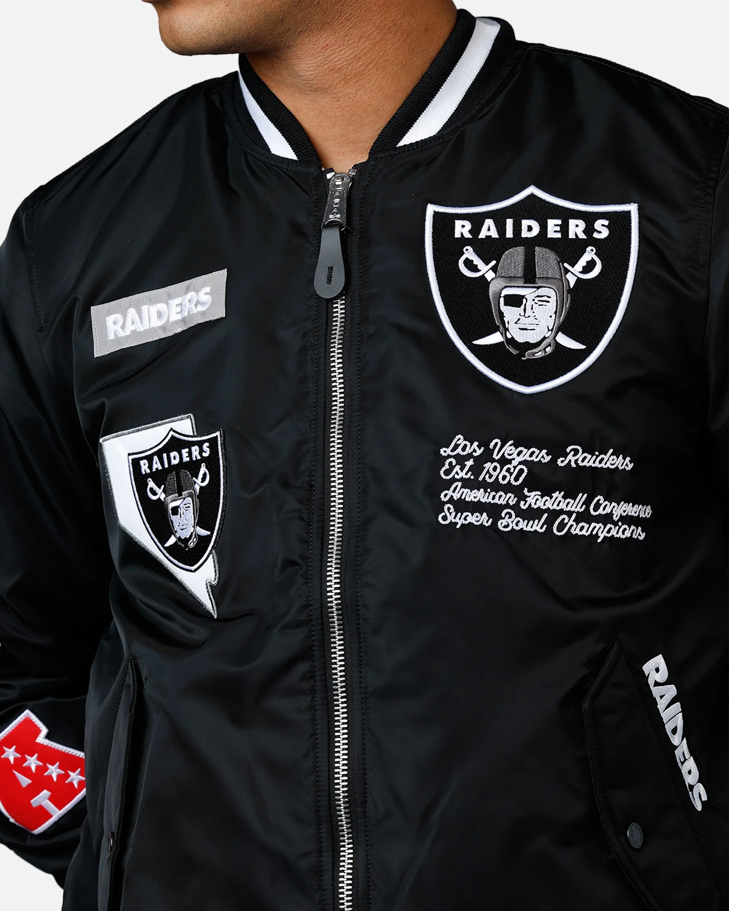 New Era X Alpha Series X NFL Las Vegas Raiders MA-1 Bomber Jacket Black - Image 8